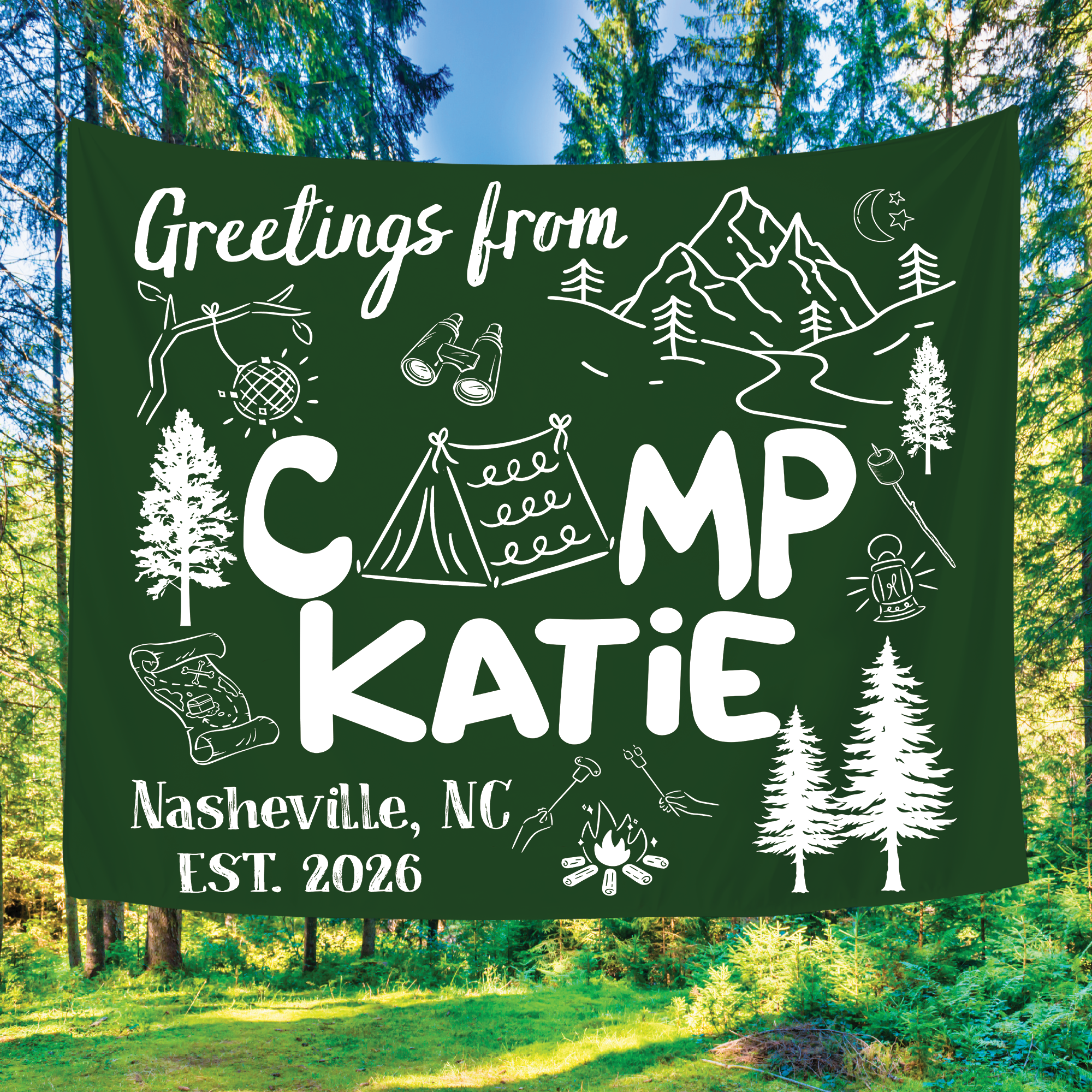 Camp Bach Tapestry, Camp Bachelorette Banner, Glamping Bachelorette Banner Camp Bach Tapestry, Camp Bachelorette Banner, Glamping Bachelorette Banner - Image 3