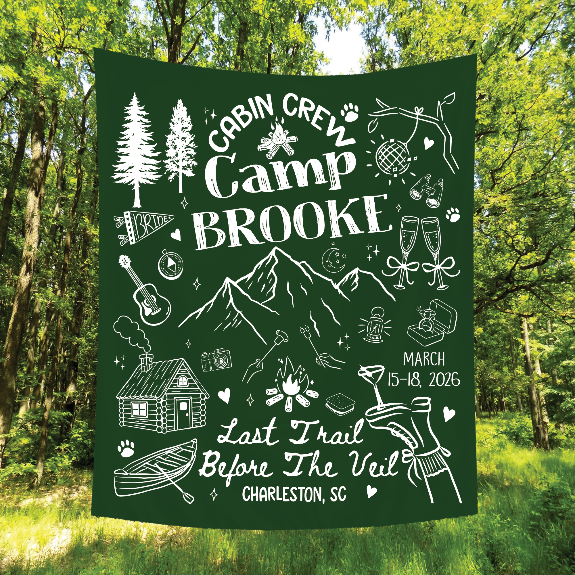 Cabin Crew Bachelorette Tapestry – Last Trail Before the Veil Cabin Crew Bachelorette Tapestry – Last Trail Before the Veil - Image 3