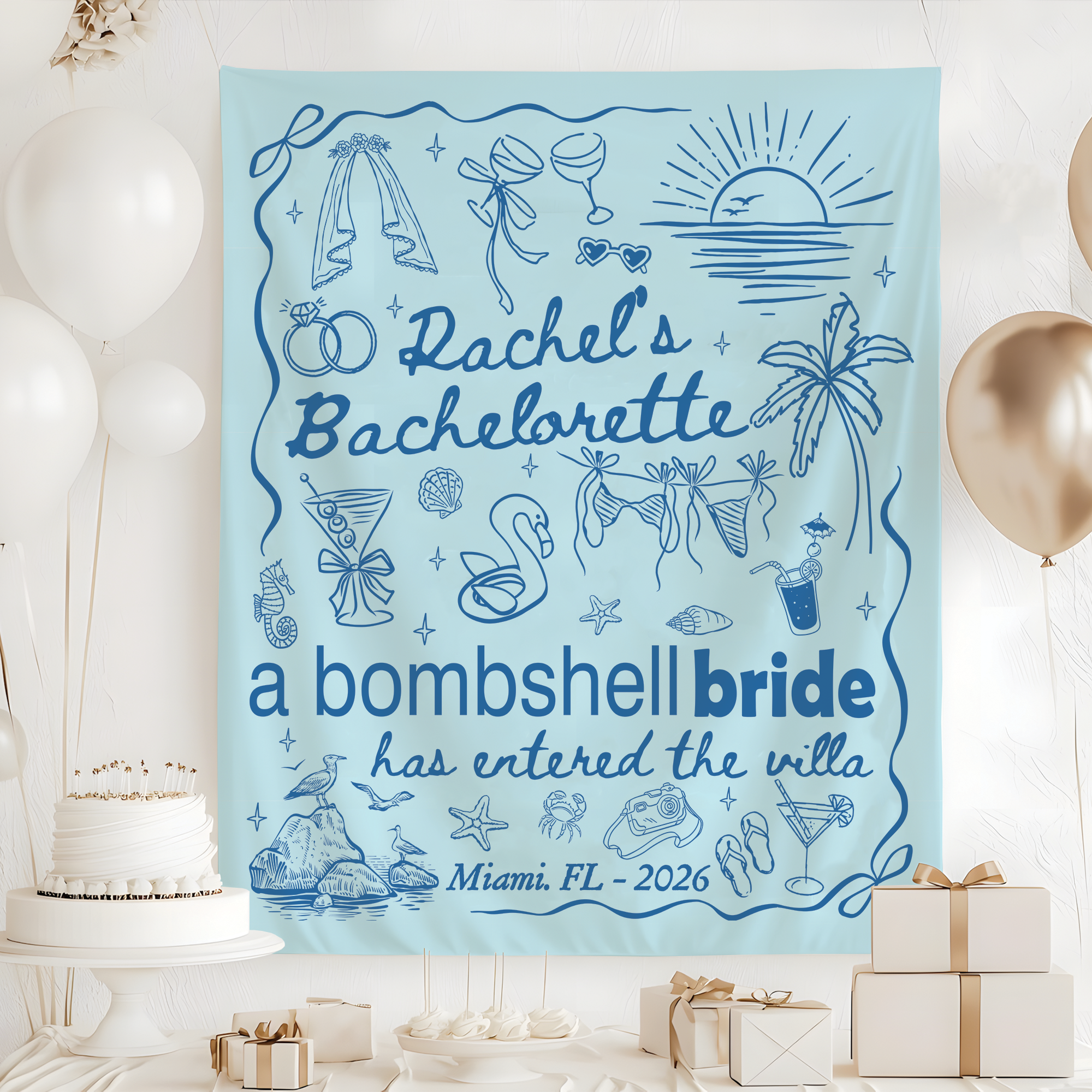 A Bombshell Bride Has Entered The Villa Tapestry, Bach Island Bachelorette Banner A Bombshell Bride Has Entered The Villa Tapestry, Bach Island Bachelorette Banner - Image 3