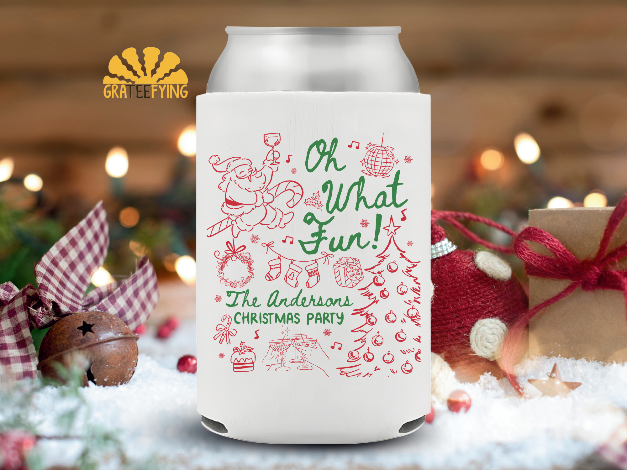 Family Christmas Party Can Cooler Family Christmas Party Can Cooler - Image 3