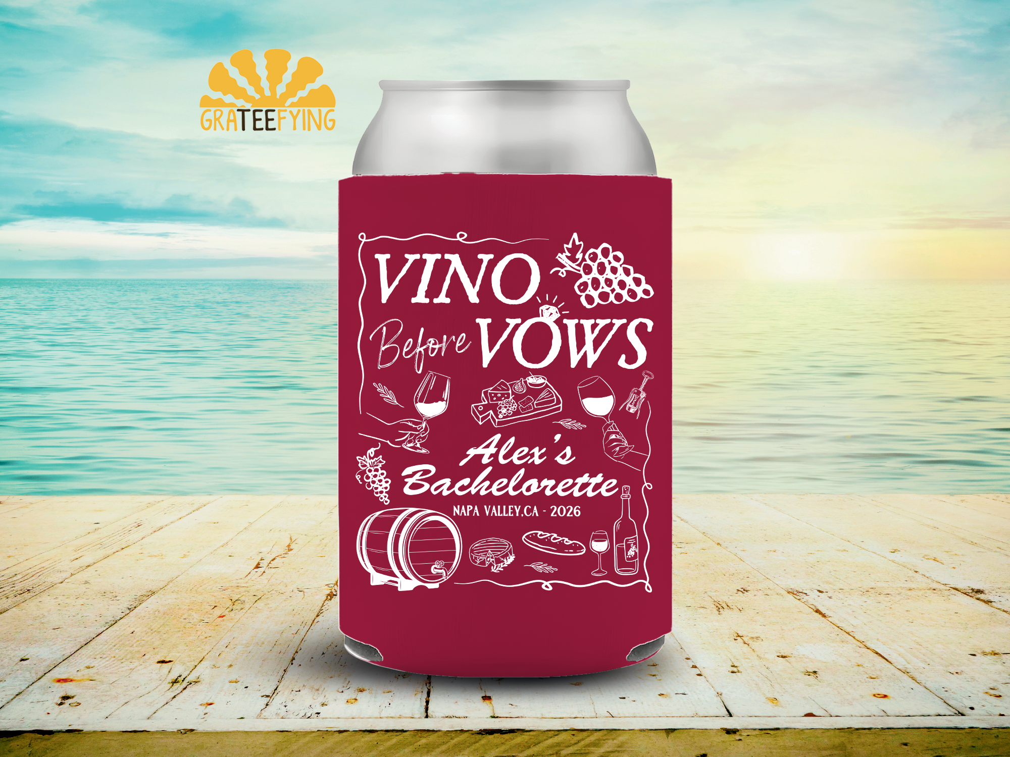 Ultimate Vino Before Vows Bachelorette Can Cooler – Winery Party Ultimate Vino Before Vows Bachelorette Can Cooler – Winery Party - Image 3