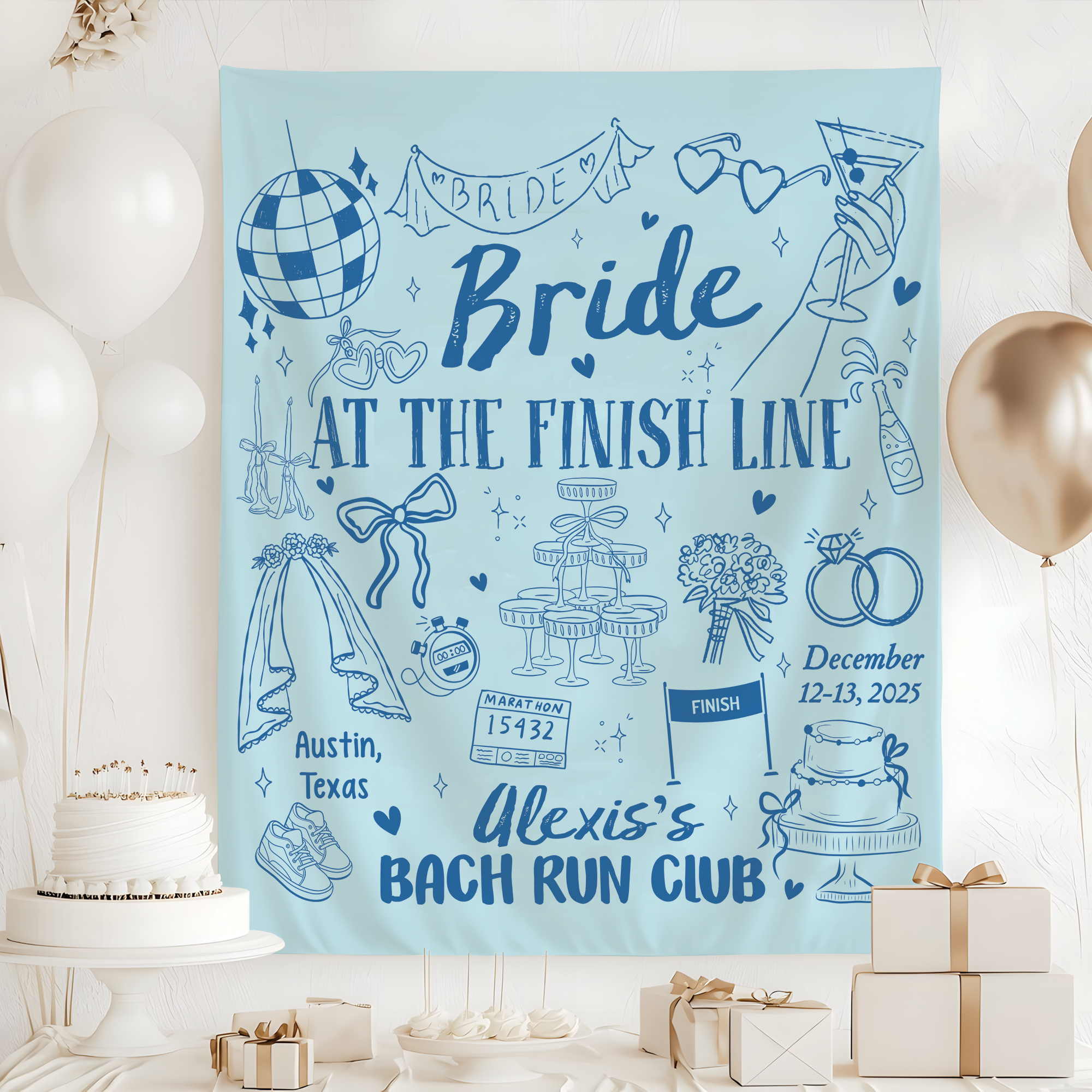 Custom Backdrop Stunning Running Theme Bachelorette Custom Backdrop Stunning Running Theme Bachelorette - Image 2