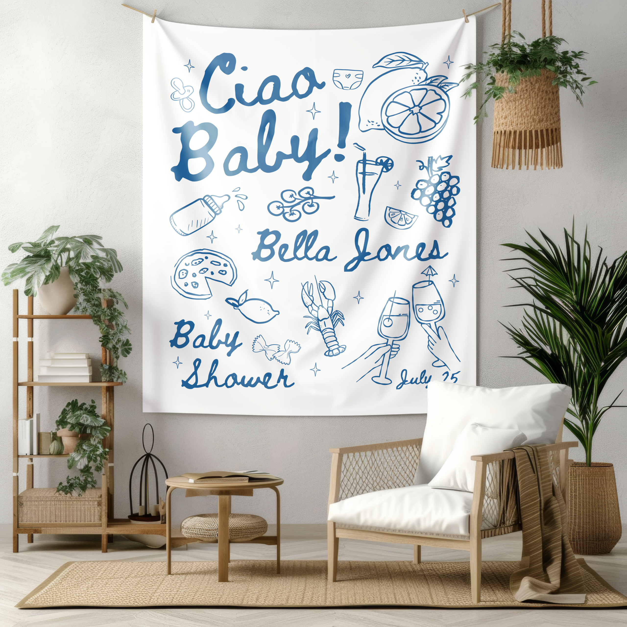Ciao Baby Shower Party Tapestry Ciao Baby Shower Party Tapestry - Image 4