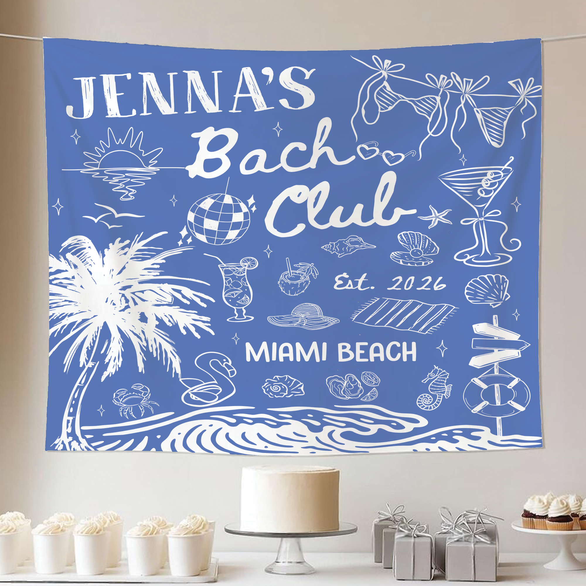 Custom Beach Bachelorette Tapestry – Bach Club Party Banner Custom Beach Bachelorette Tapestry – Bach Club Party Banner - Image 4