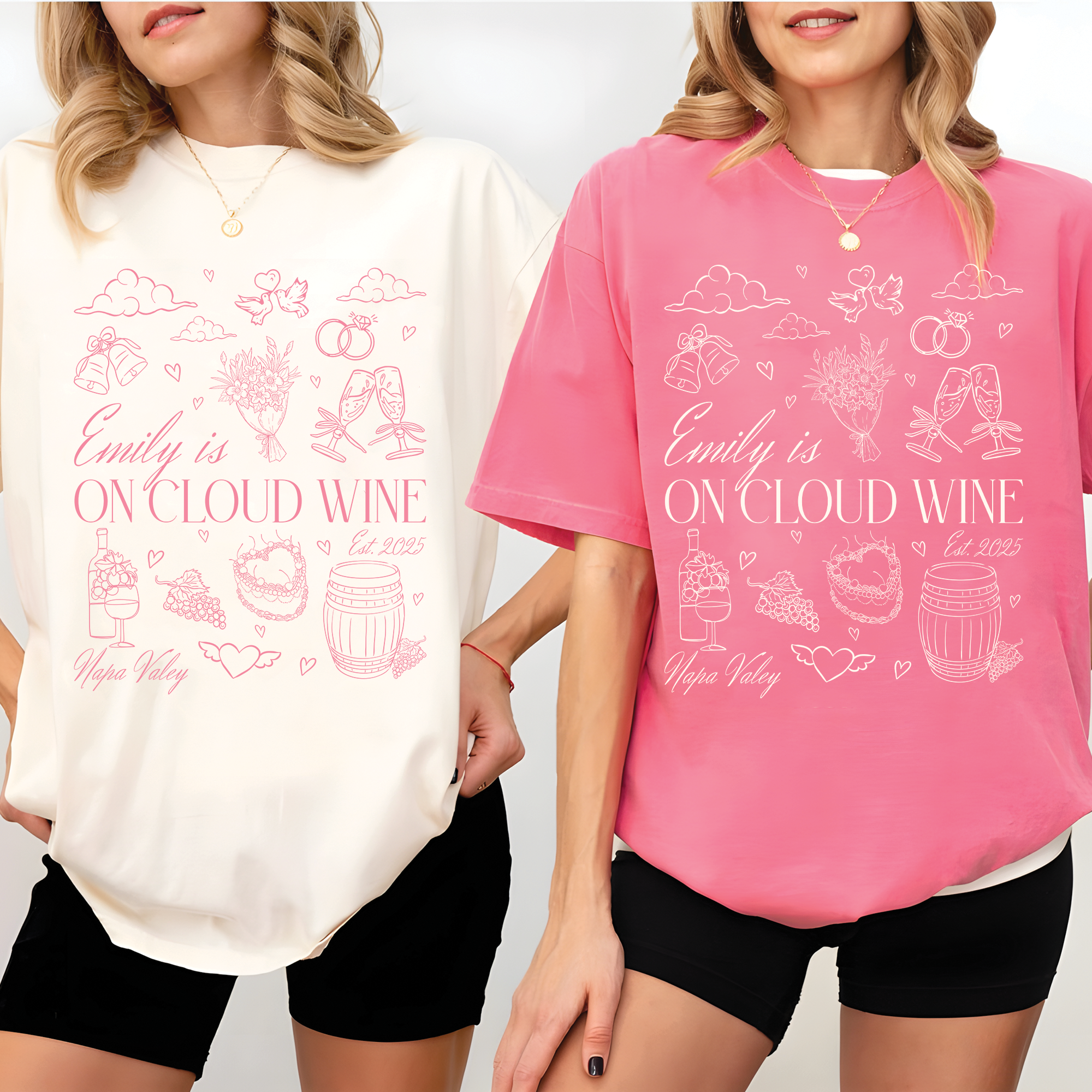 Custom Bride on Cloud Wine Bachelorette Party Shirt Custom Bride on Cloud Wine Bachelorette Party Shirt - Image 4