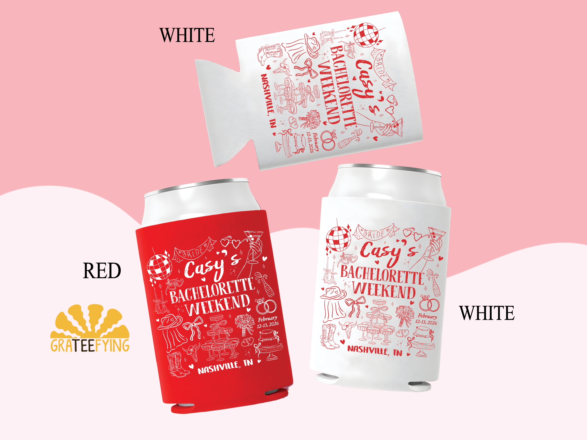 Custom Bachelorette Party Can Cooler - Cowgirl Bach Coozie Custom Bachelorette Party Can Cooler - Cowgirl Bach Coozie - Image 4