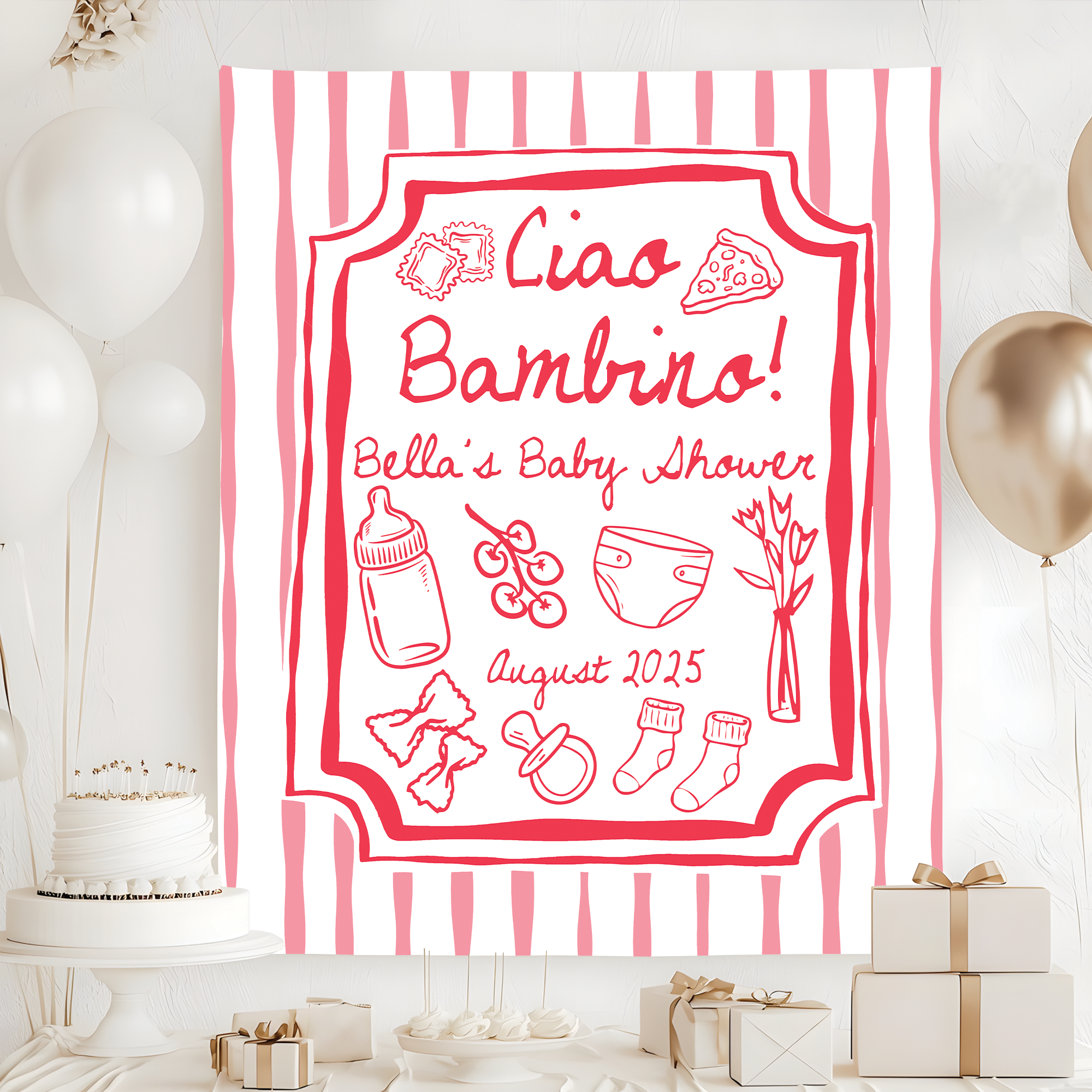 Ciao Bambino Baby Shower Tapestry Ciao Bambino Baby Shower Tapestry - Image 2