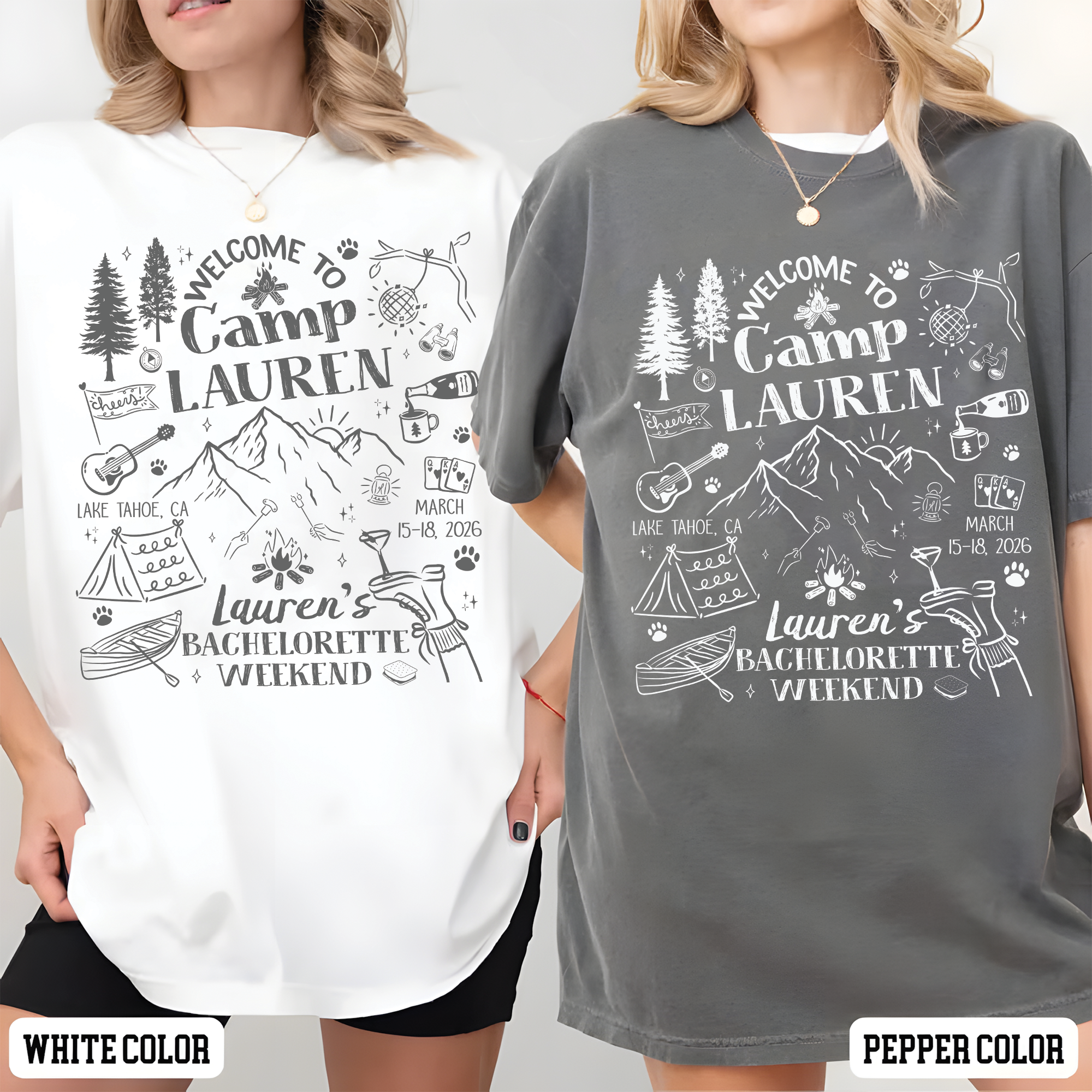 Custom Camping Bachelorette Weekend Shirt, Bach Party Matching Shirt Custom Camping Bachelorette Weekend Shirt, Bach Party Matching Shirt - Image 4