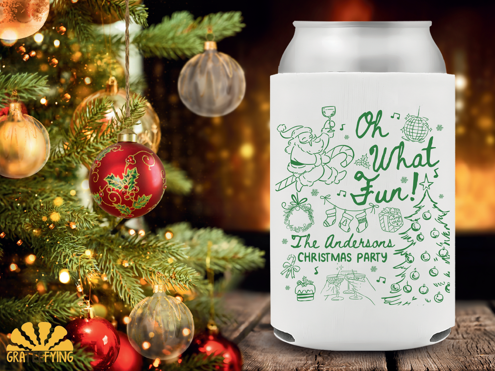Family Christmas Party Can Cooler Family Christmas Party Can Cooler - Image 4