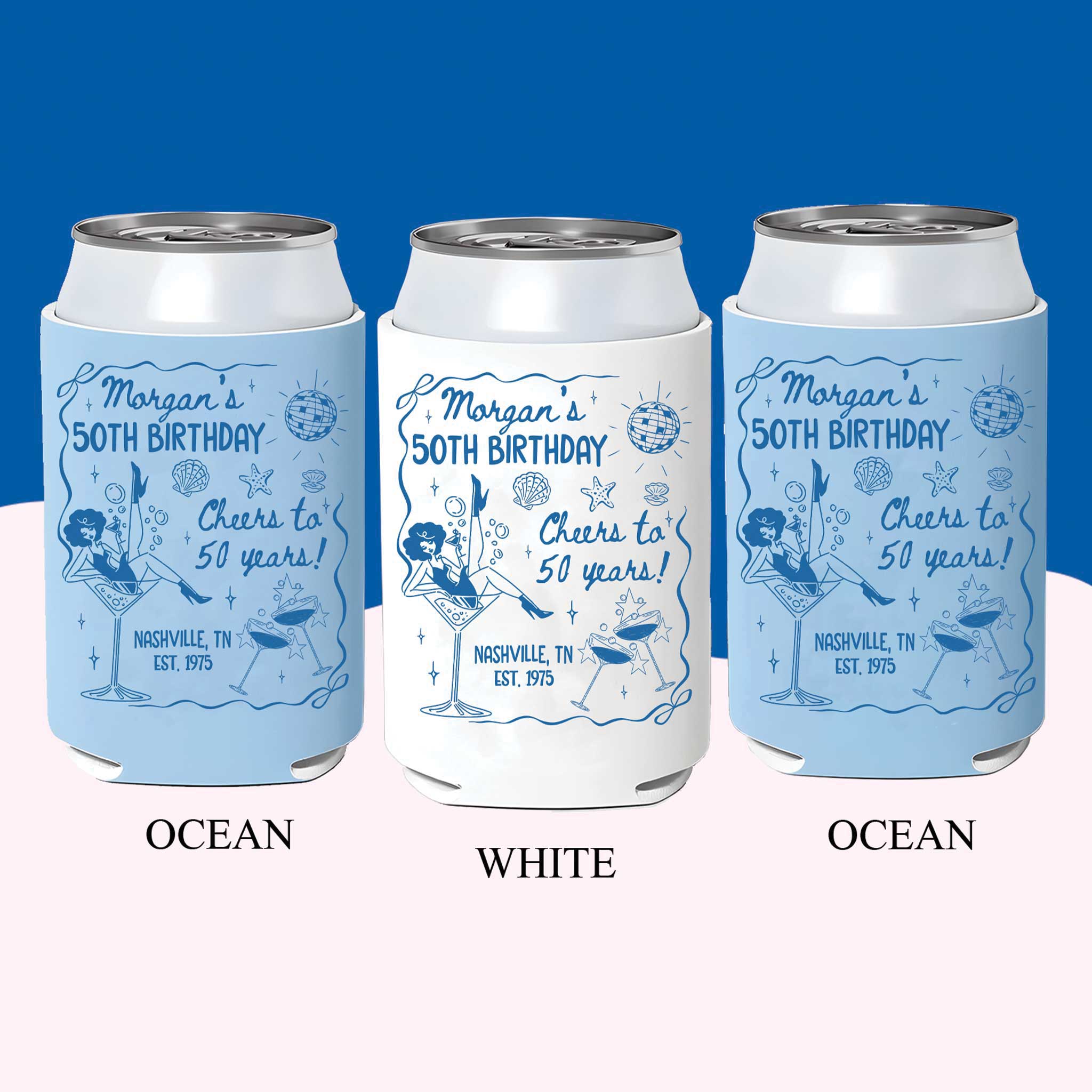 Custom Fifty Birthday Can Coolers Custom Fifty Birthday Can Coolers - Image 4