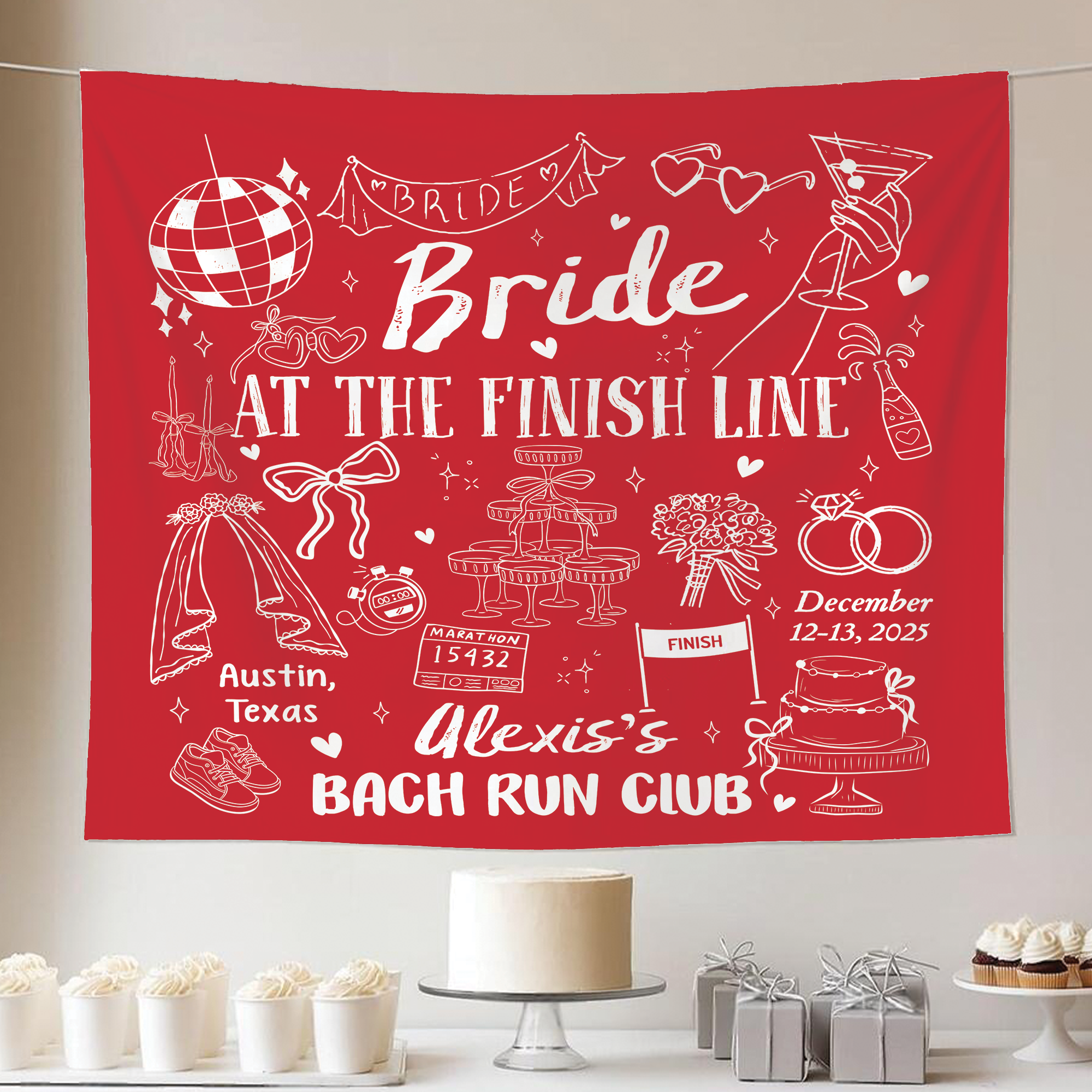 Custom Backdrop Stunning Running Theme Bachelorette Custom Backdrop Stunning Running Theme Bachelorette - Image 4