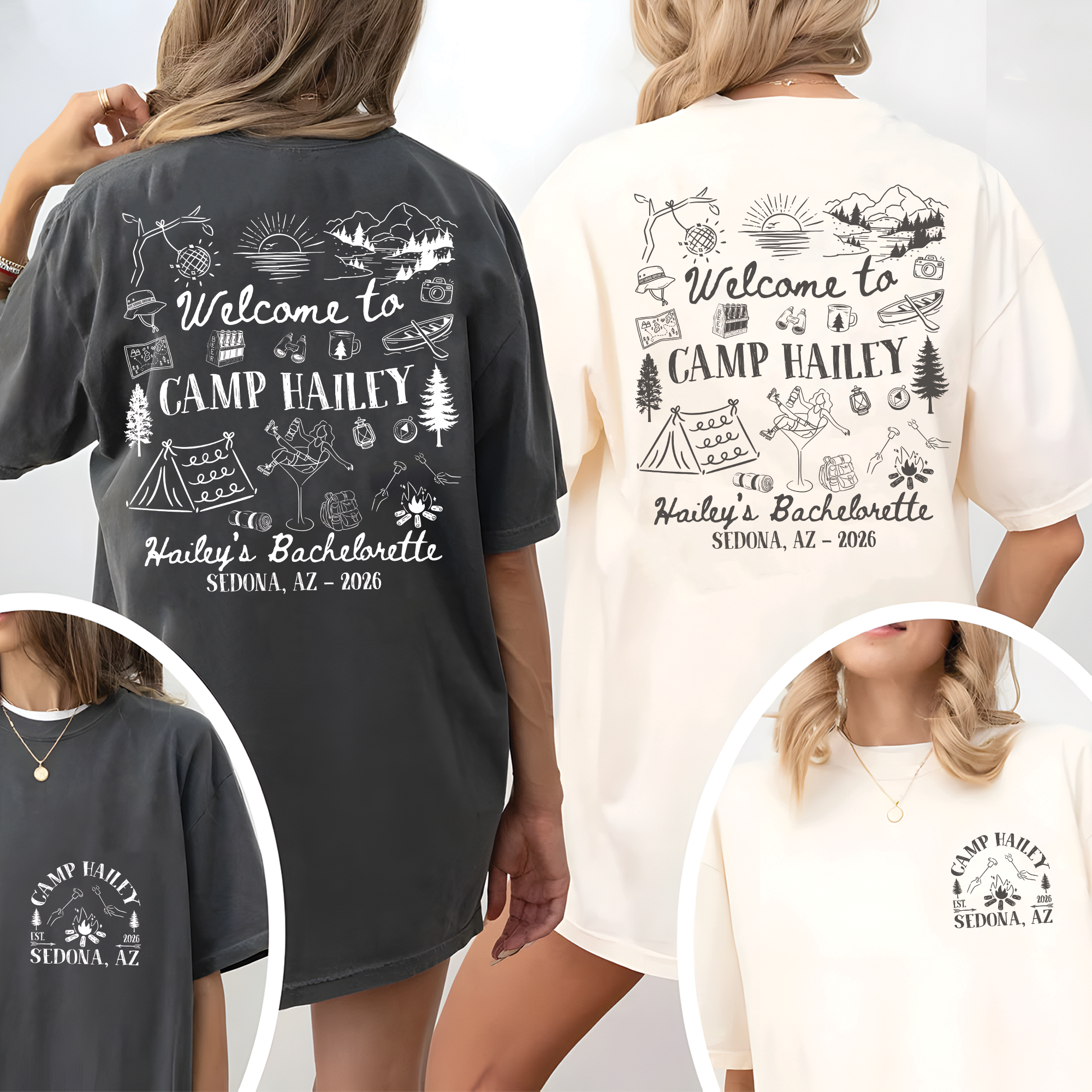Camping Bachelorette Shirt – Personalized Camp Bach Weekend Tee Camping Bachelorette Shirt – Personalized Camp Bach Weekend Tee - Image 2