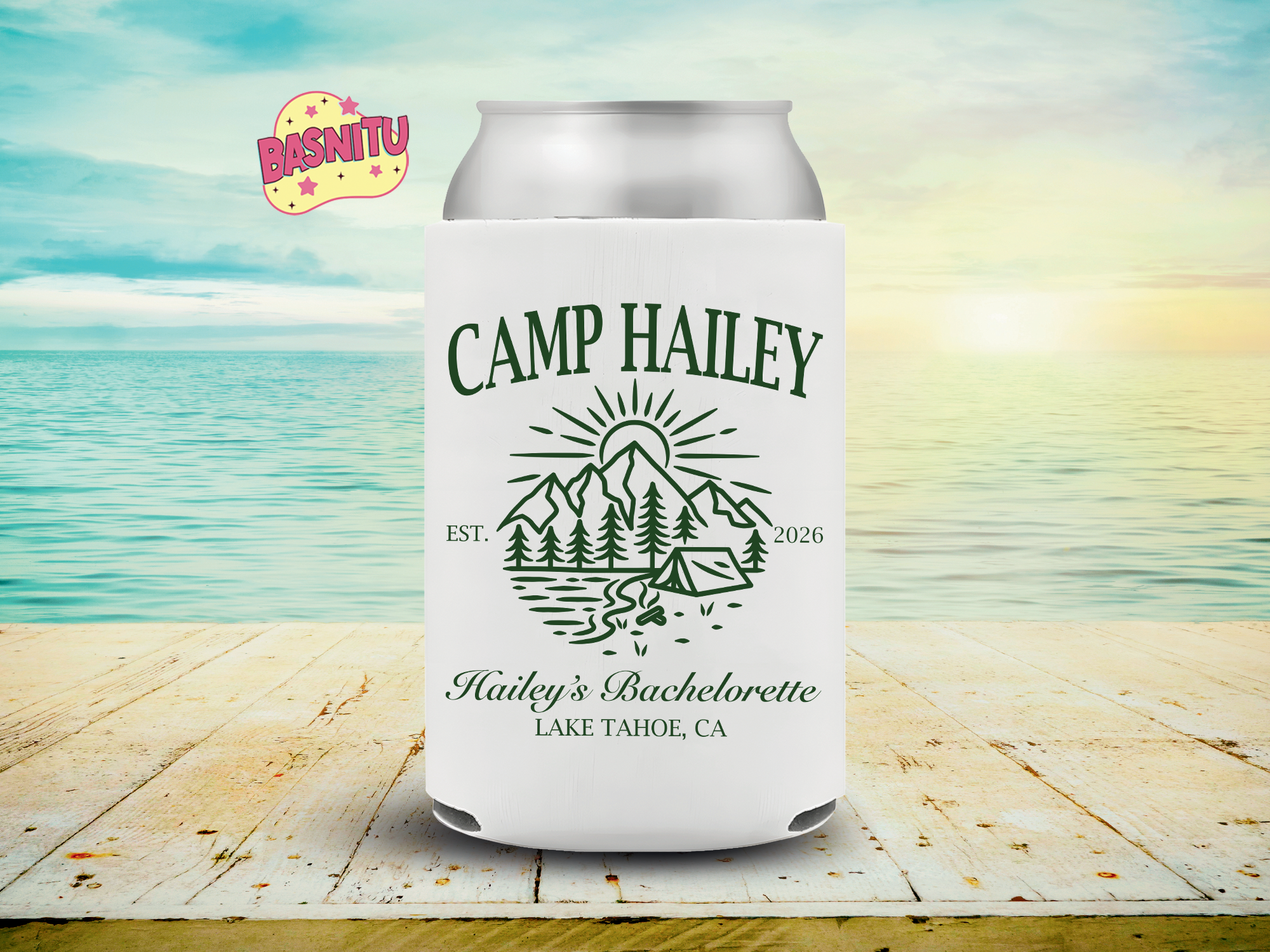 Camping Bachelorette Can Cooler, Camp Bach Can Sleeve, Outdoor Bachelorette Party Coozie Camping Bachelorette Can Cooler, Camp Bach Can Sleeve, Outdoor Bachelorette Party Coozie - Image 5