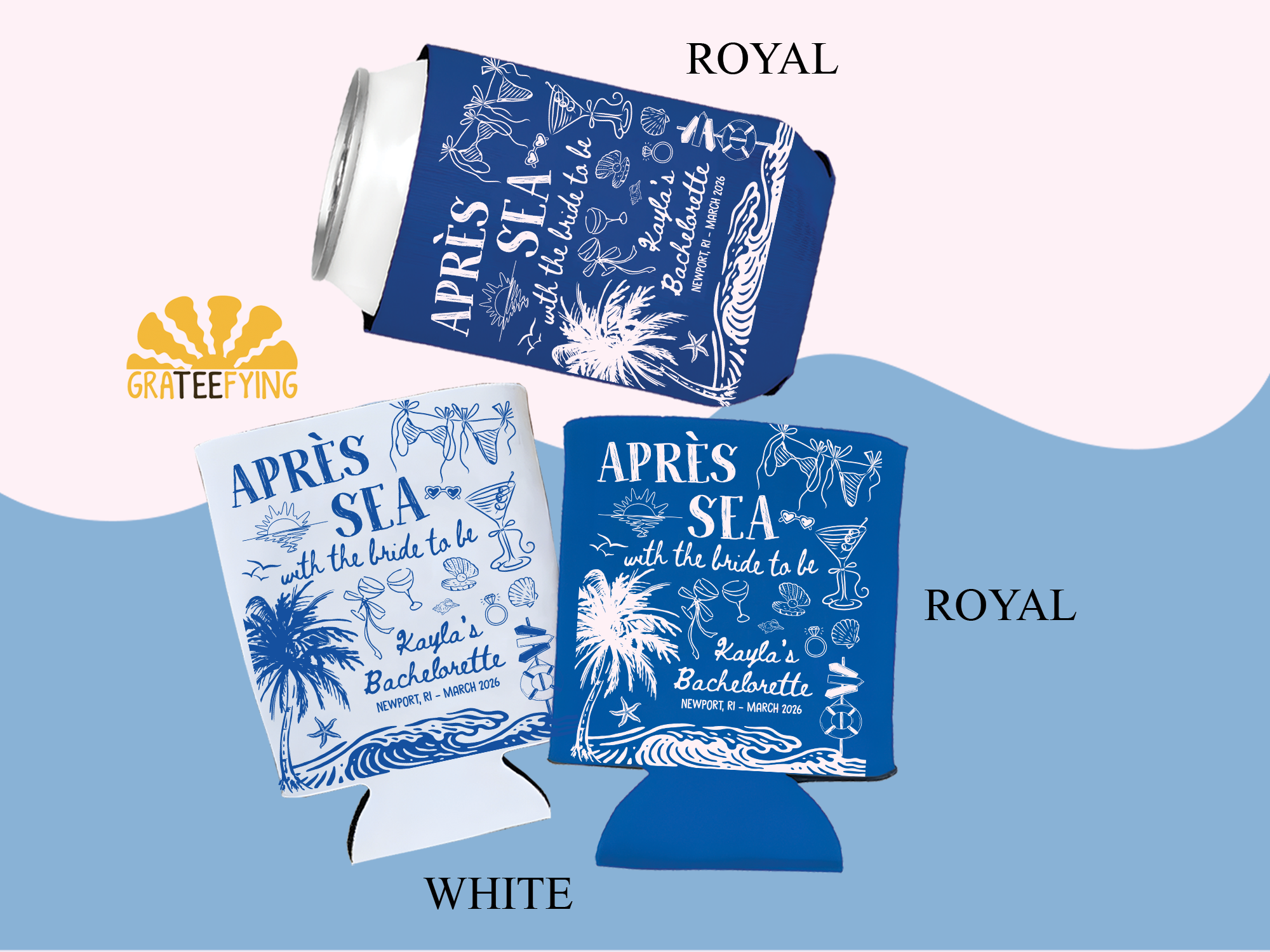 Apres Sea With the Bride Can Cooler – Beach Bachelorette Coozie Apres Sea With the Bride Can Cooler – Beach Bachelorette Coozie - Image 5