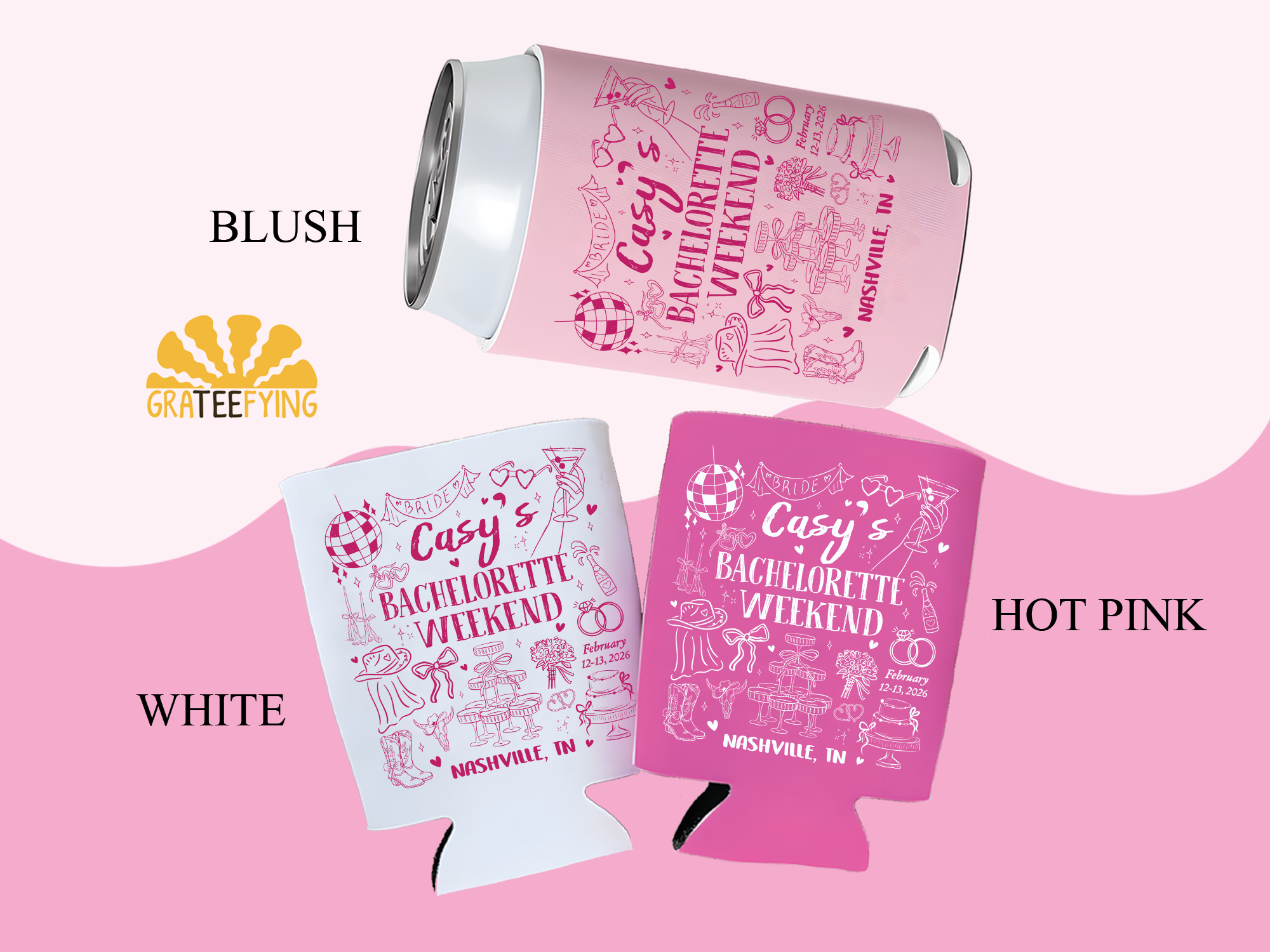 Custom Bachelorette Party Can Cooler - Cowgirl Bach Coozie Custom Bachelorette Party Can Cooler - Cowgirl Bach Coozie - Image 5