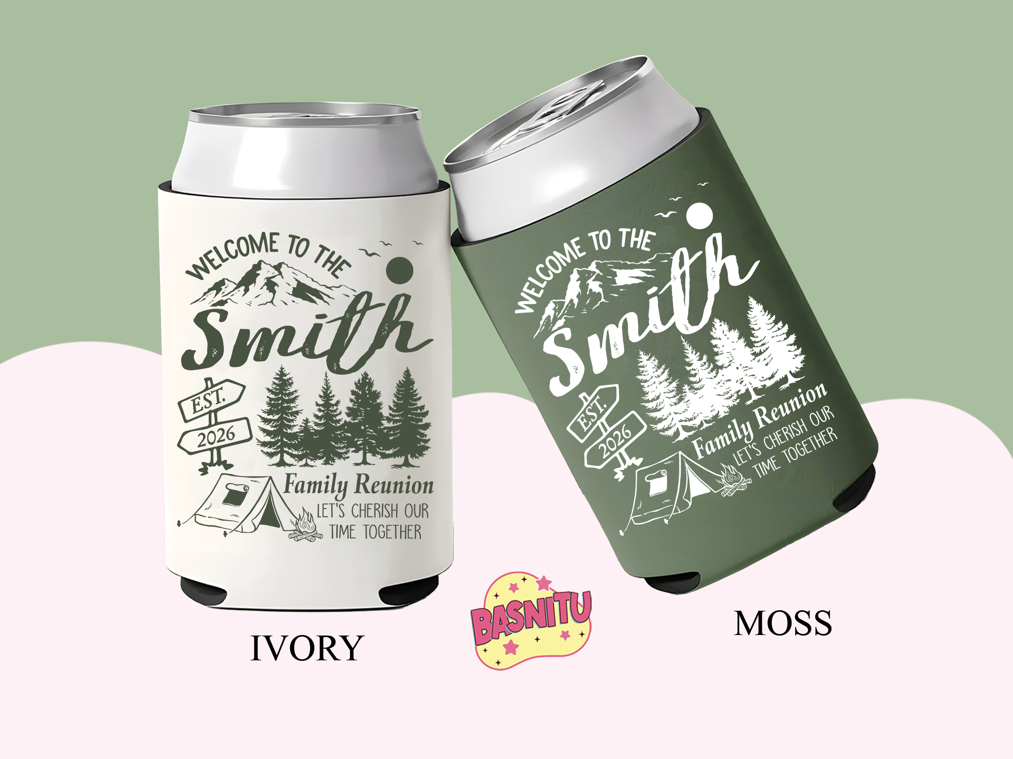 Custom Camping Family Reunion Can Cooler, Family Camping Can Coozie Custom Camping Family Reunion Can Cooler, Family Camping Can Coozie - Image 5