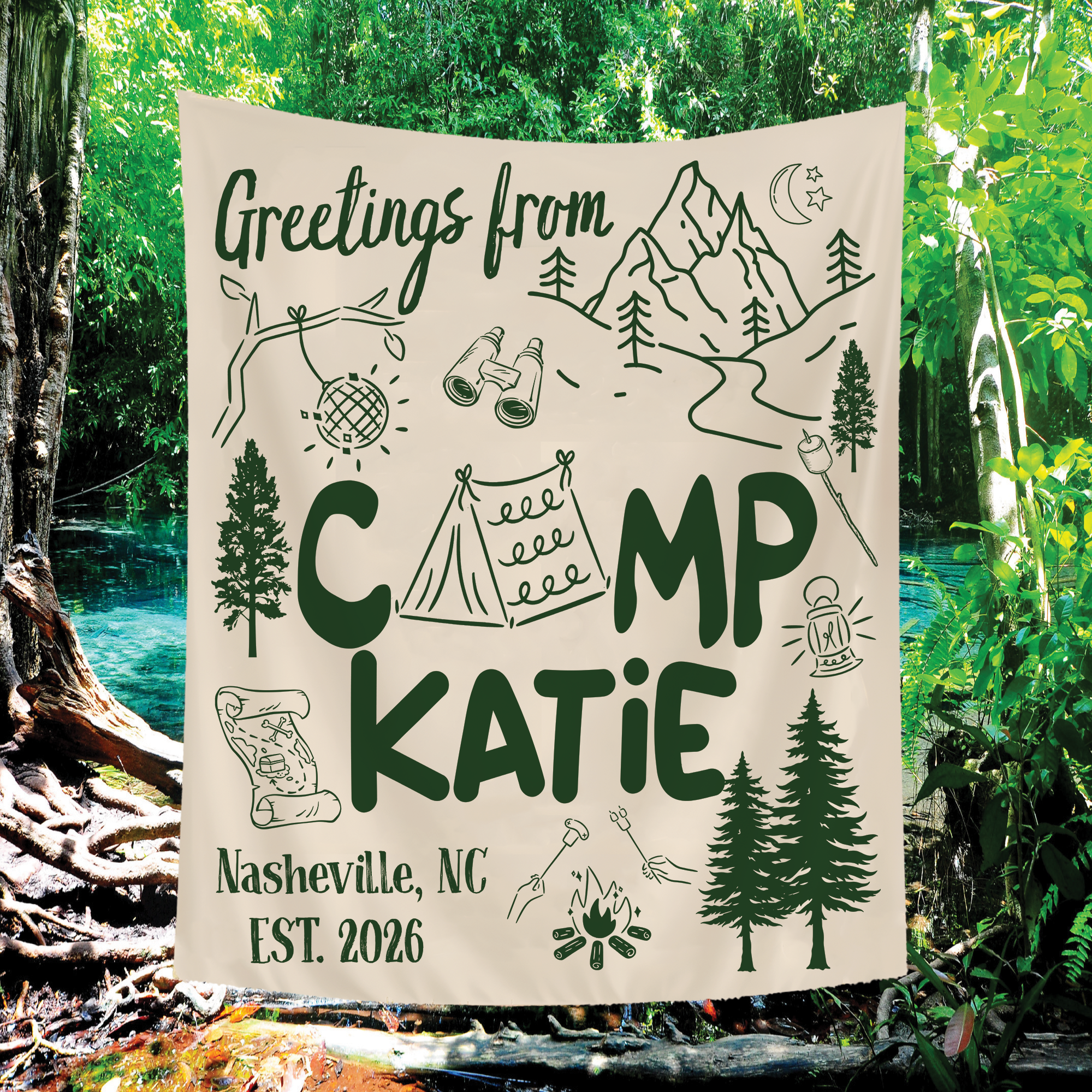 Camp Bach Tapestry, Camp Bachelorette Banner, Glamping Bachelorette Banner Camp Bach Tapestry, Camp Bachelorette Banner, Glamping Bachelorette Banner - Image 5