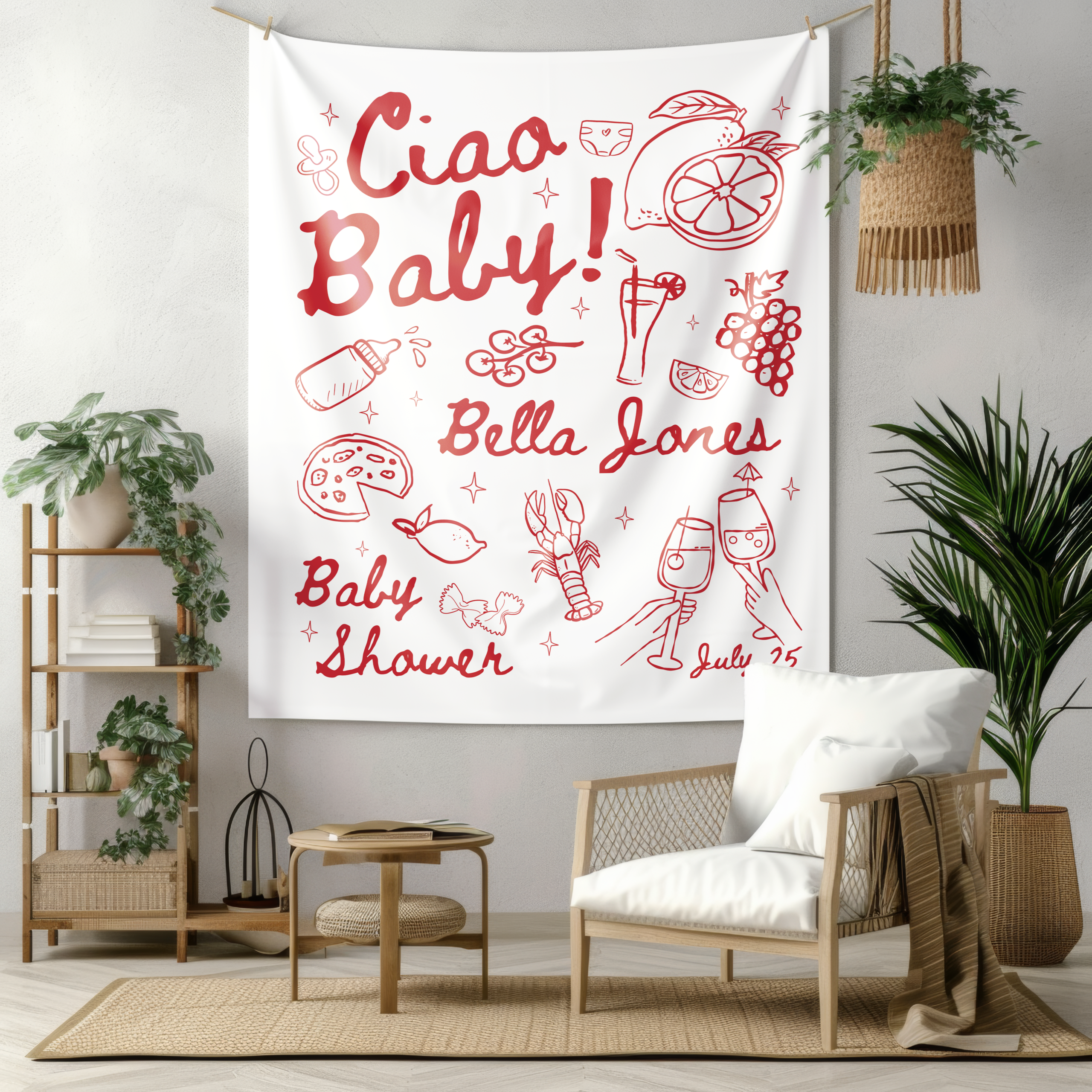 Ciao Baby Shower Party Tapestry Ciao Baby Shower Party Tapestry - Image 5