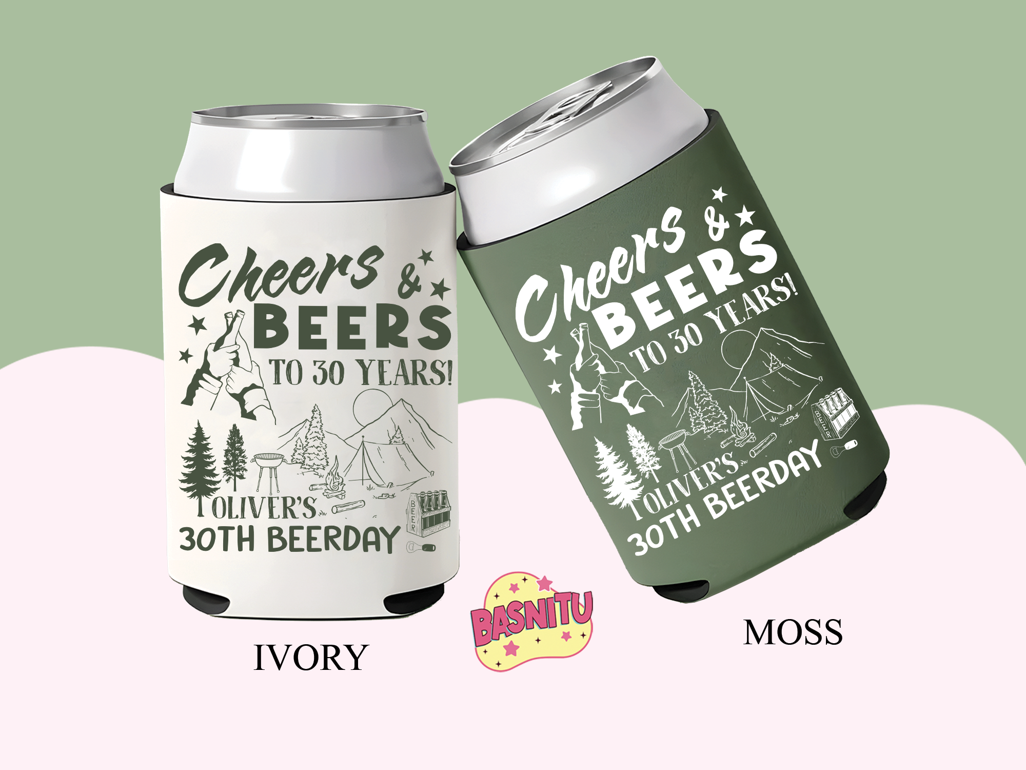 Cheers & Beers To 30 Years Can Cooler, Men's Birthday Party Can Coozie Cheers & Beers To 30 Years Can Cooler, Men's Birthday Party Can Coozie - Image 5