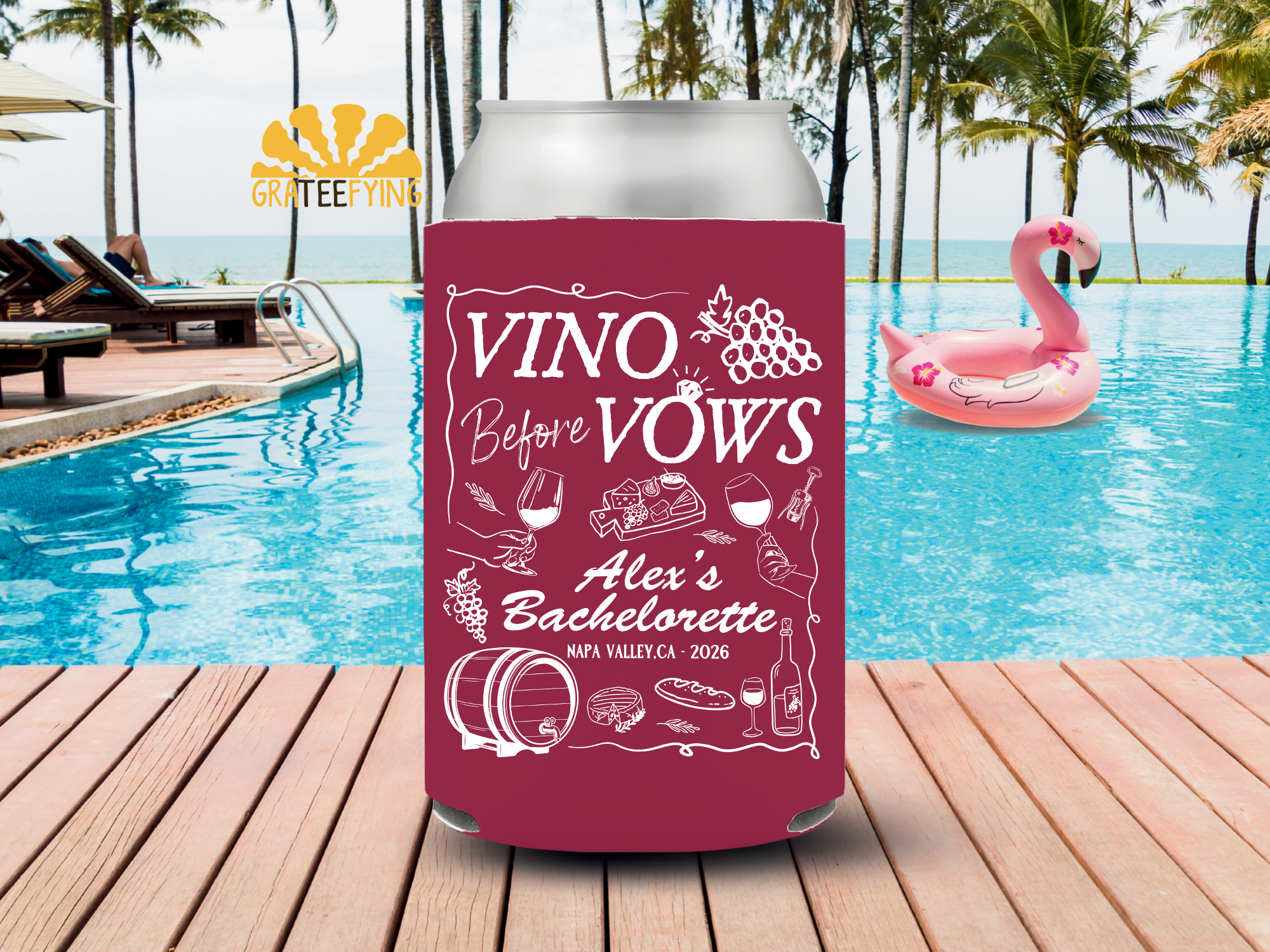 Ultimate Vino Before Vows Bachelorette Can Cooler – Winery Party Ultimate Vino Before Vows Bachelorette Can Cooler – Winery Party - Image 5