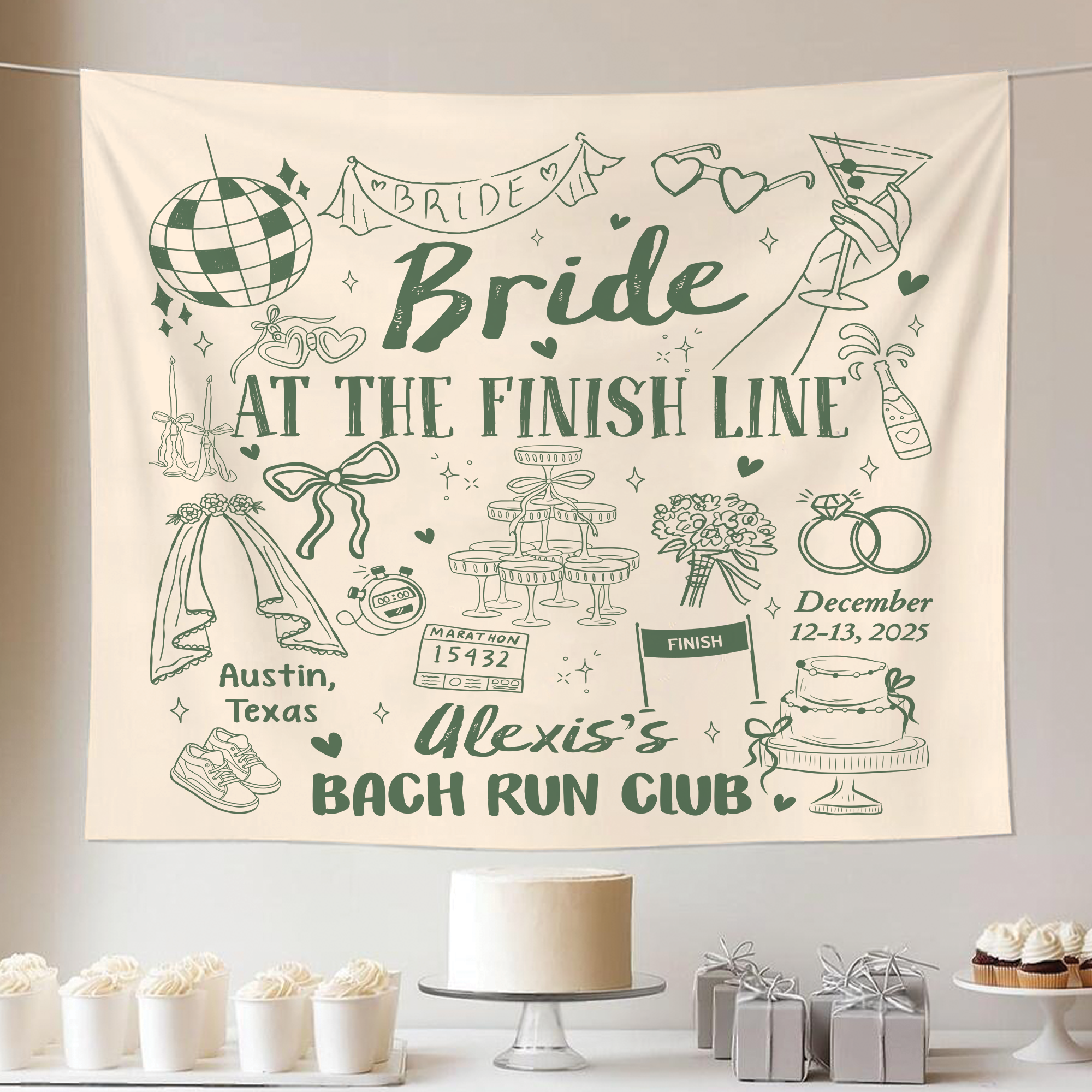 Custom Backdrop Stunning Running Theme Bachelorette Custom Backdrop Stunning Running Theme Bachelorette - Image 5