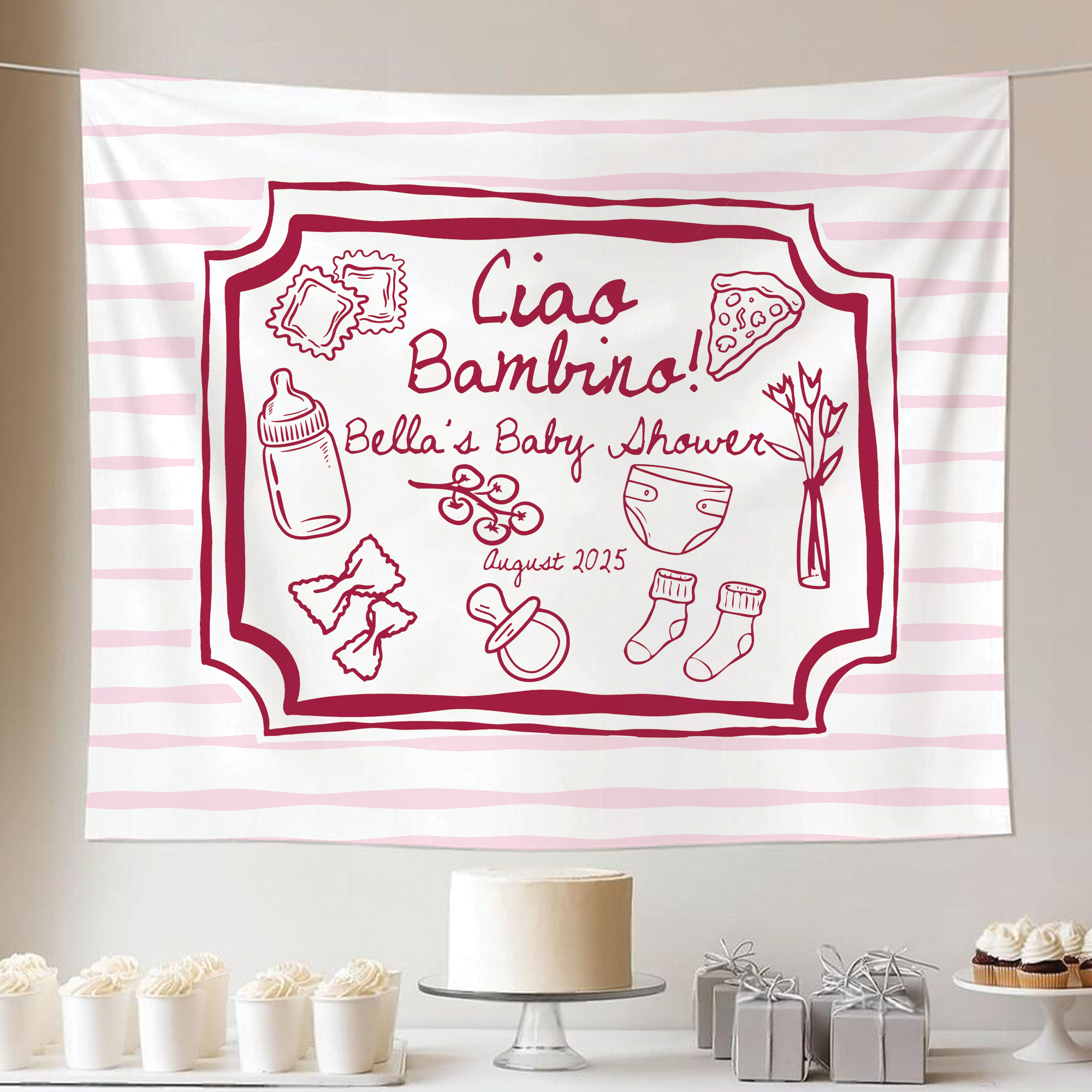 Ciao Bambino Baby Shower Tapestry Ciao Bambino Baby Shower Tapestry - Image 4
