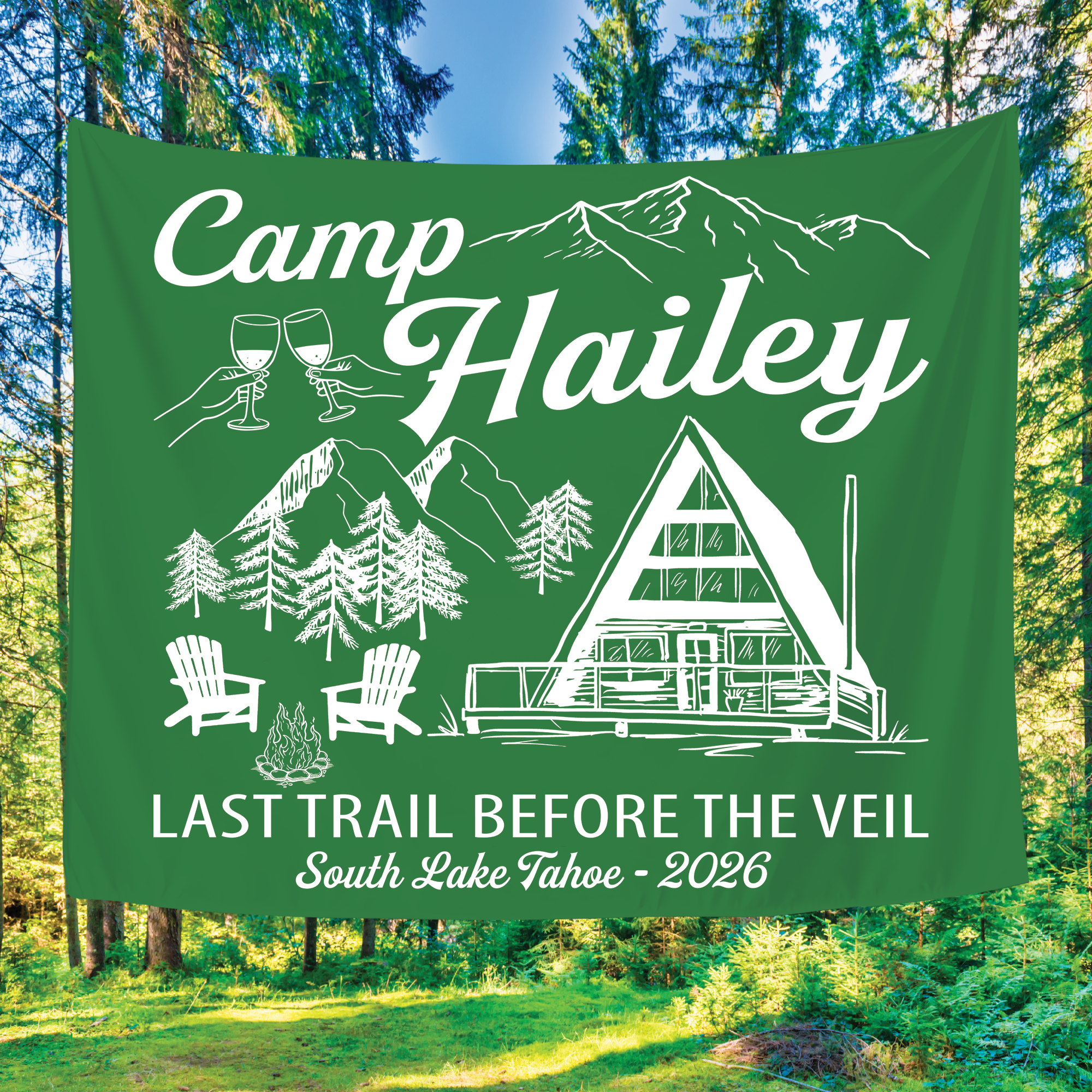 Last Trail Before The Veil Bachelorette Party Tapestry, Custom Cabin Bachelorette Banner Last Trail Before The Veil Bachelorette Party Tapestry, Custom Cabin Bachelorette Banner - Image 6