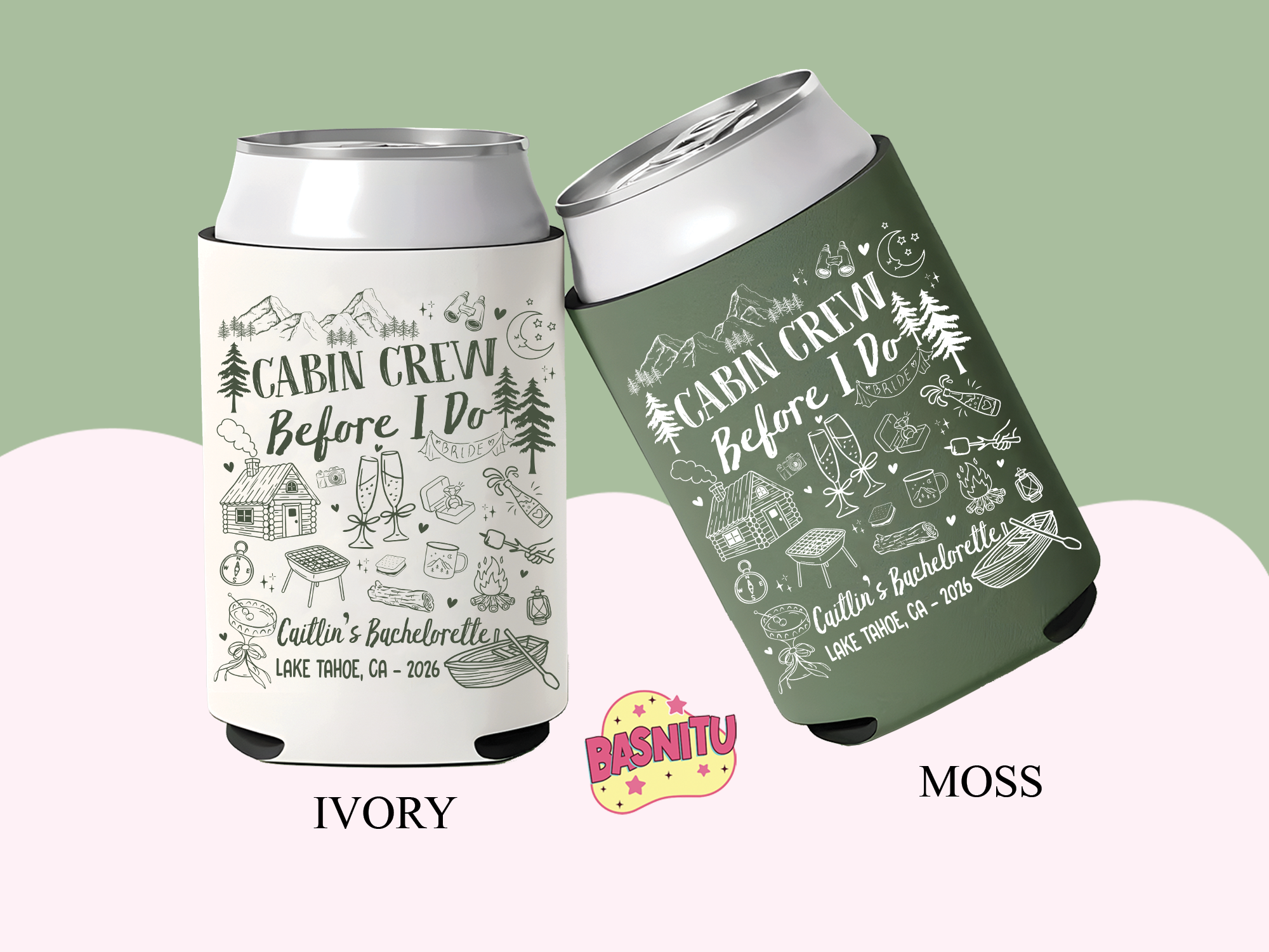 Custom Camp Bachelorette Party Can Cooler, Cabin Crew Before I Do Party Can Coozie Custom Camp Bachelorette Party Can Cooler, Cabin Crew Before I Do Party Can Coozie - Image 6