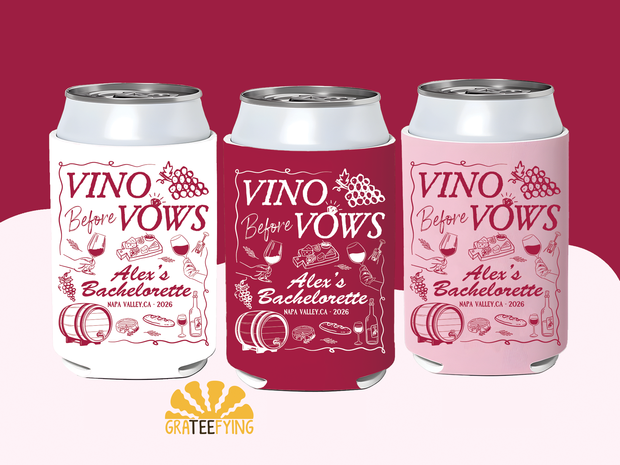 Ultimate Vino Before Vows Bachelorette Can Cooler – Winery Party Ultimate Vino Before Vows Bachelorette Can Cooler – Winery Party - Image 6