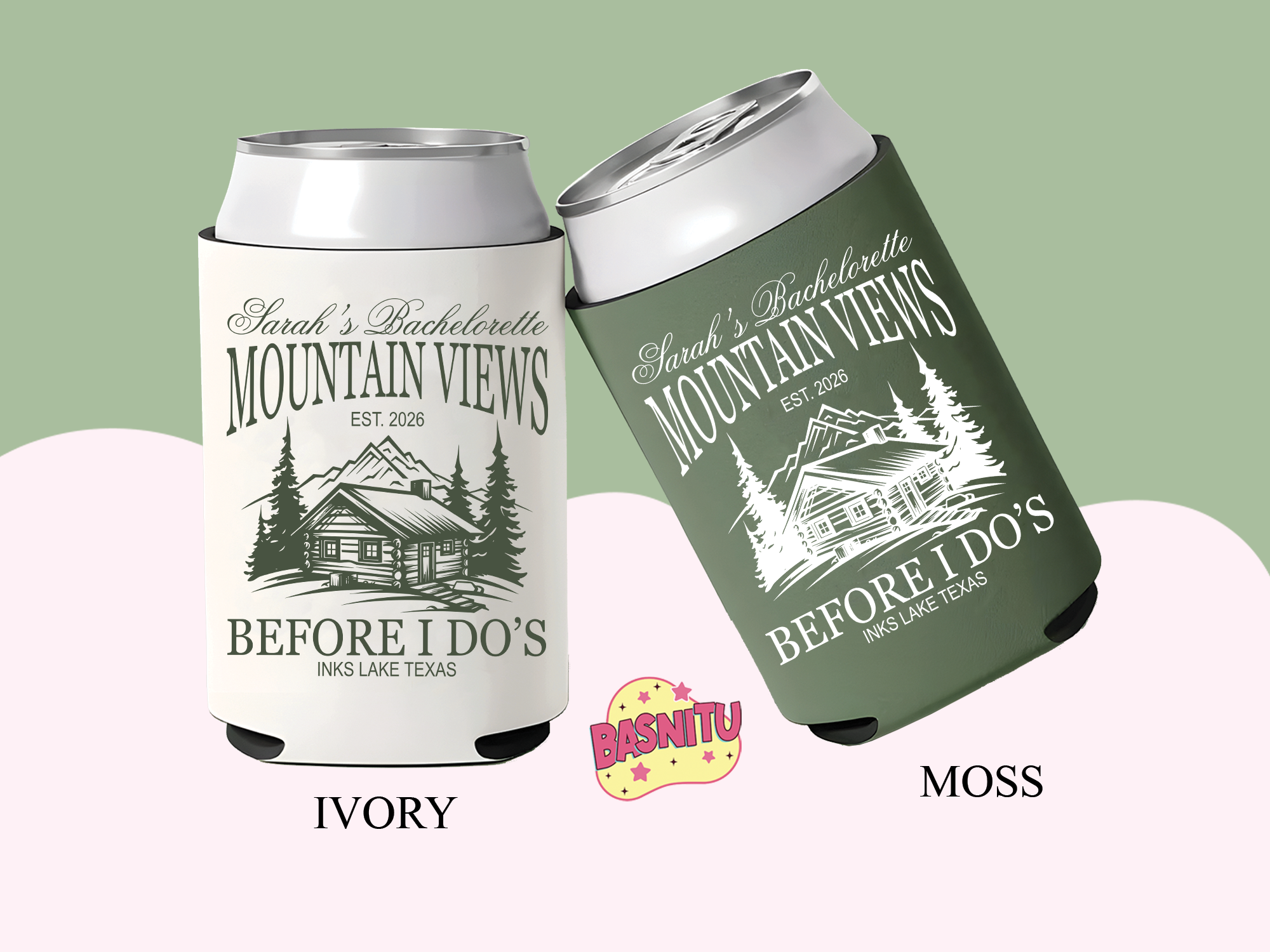 Mountain Views Before I Do Can Cooler, Camping Bachelorette Can Coozie Mountain Views Before I Do Can Cooler, Camping Bachelorette Can Coozie - Image 6