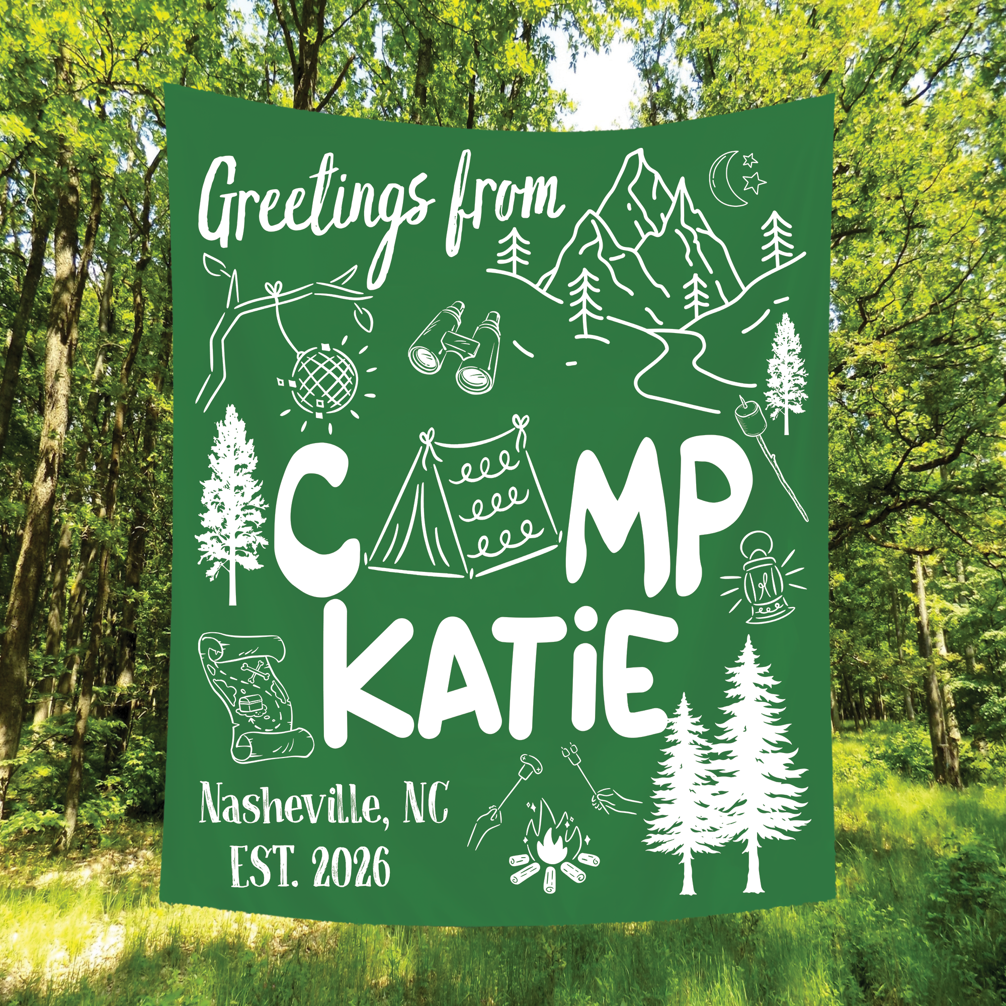Camp Bach Tapestry, Camp Bachelorette Banner, Glamping Bachelorette Banner Camp Bach Tapestry, Camp Bachelorette Banner, Glamping Bachelorette Banner - Image 6