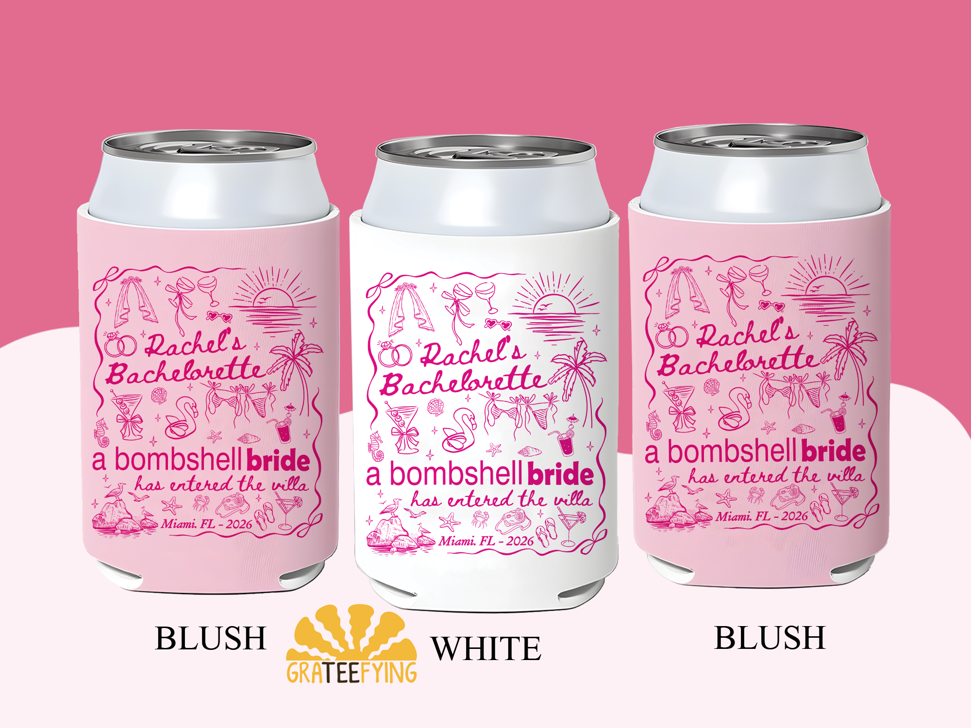 A Bombshell Bride Has Entered The Villa Can Cooler, Bach Island Bachelorette Can Coozie A Bombshell Bride Has Entered The Villa Can Cooler, Bach Island Bachelorette Can Coozie - Image 6