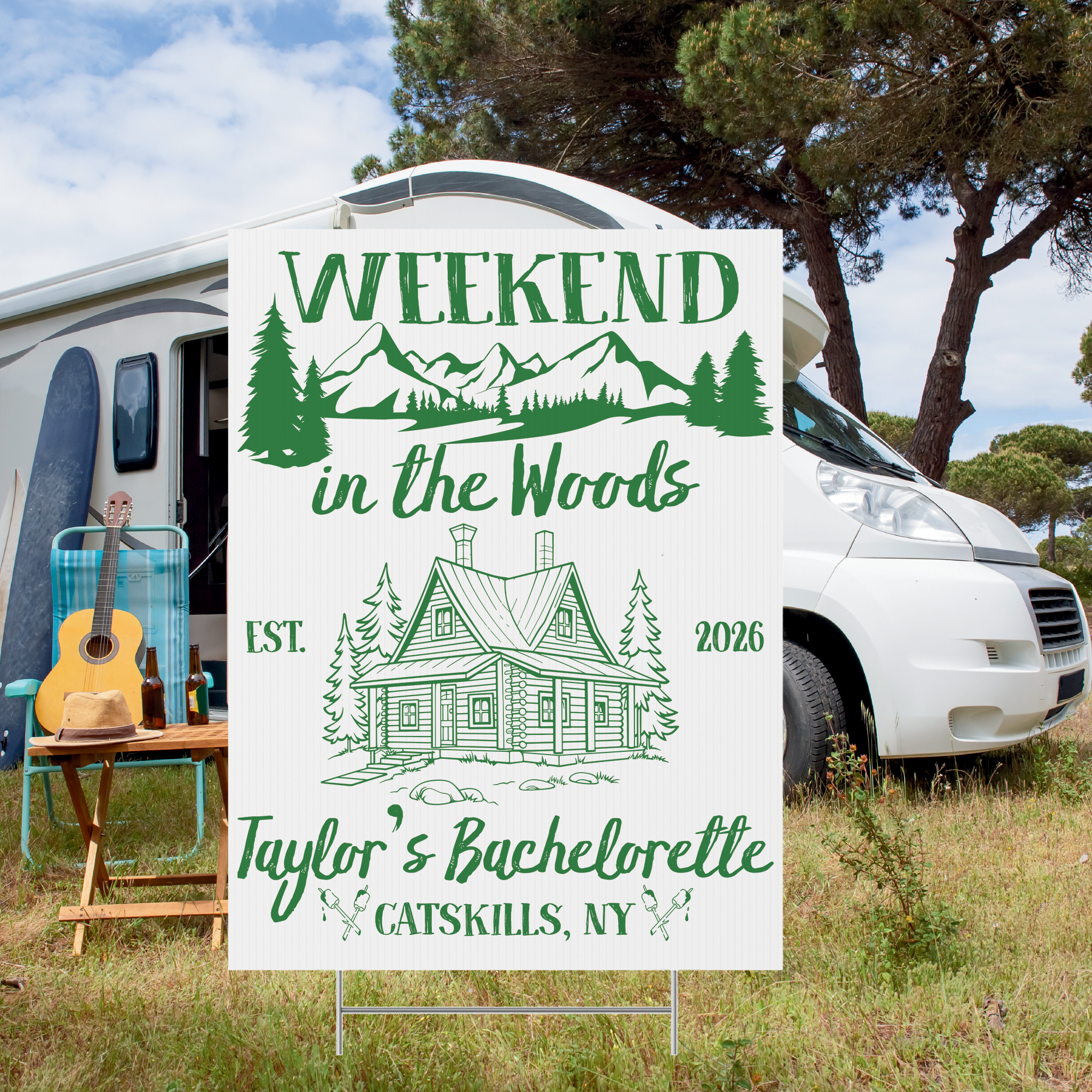 Weekend In The Woods Bachelorette Tapestry, Custom Cabin Bachelorette Banner Weekend In The Woods Bachelorette Tapestry, Custom Cabin Bachelorette Banner - Image 7