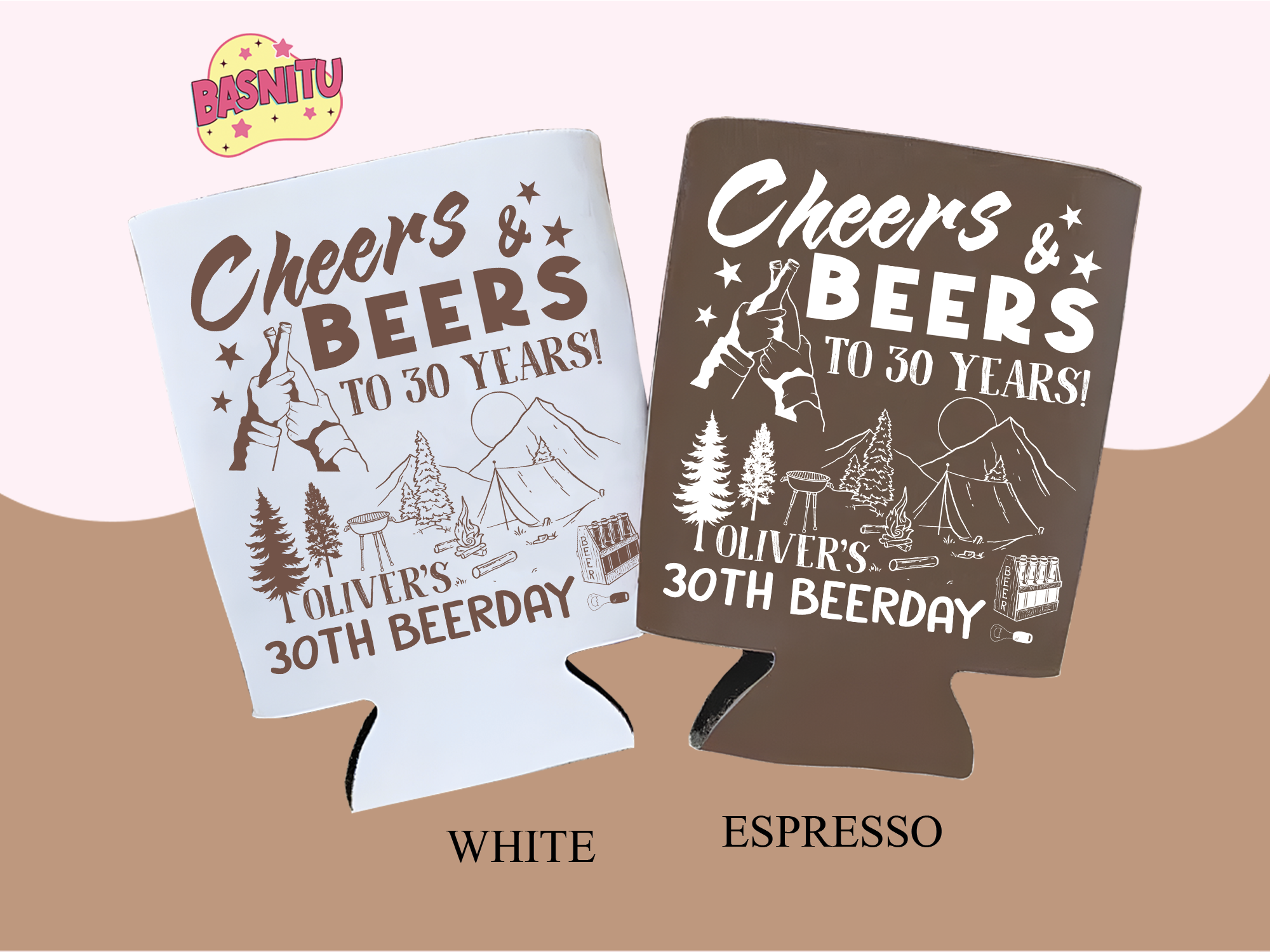 Cheers & Beers To 30 Years Can Cooler, Men's Birthday Party Can Coozie Cheers & Beers To 30 Years Can Cooler, Men's Birthday Party Can Coozie - Image 7