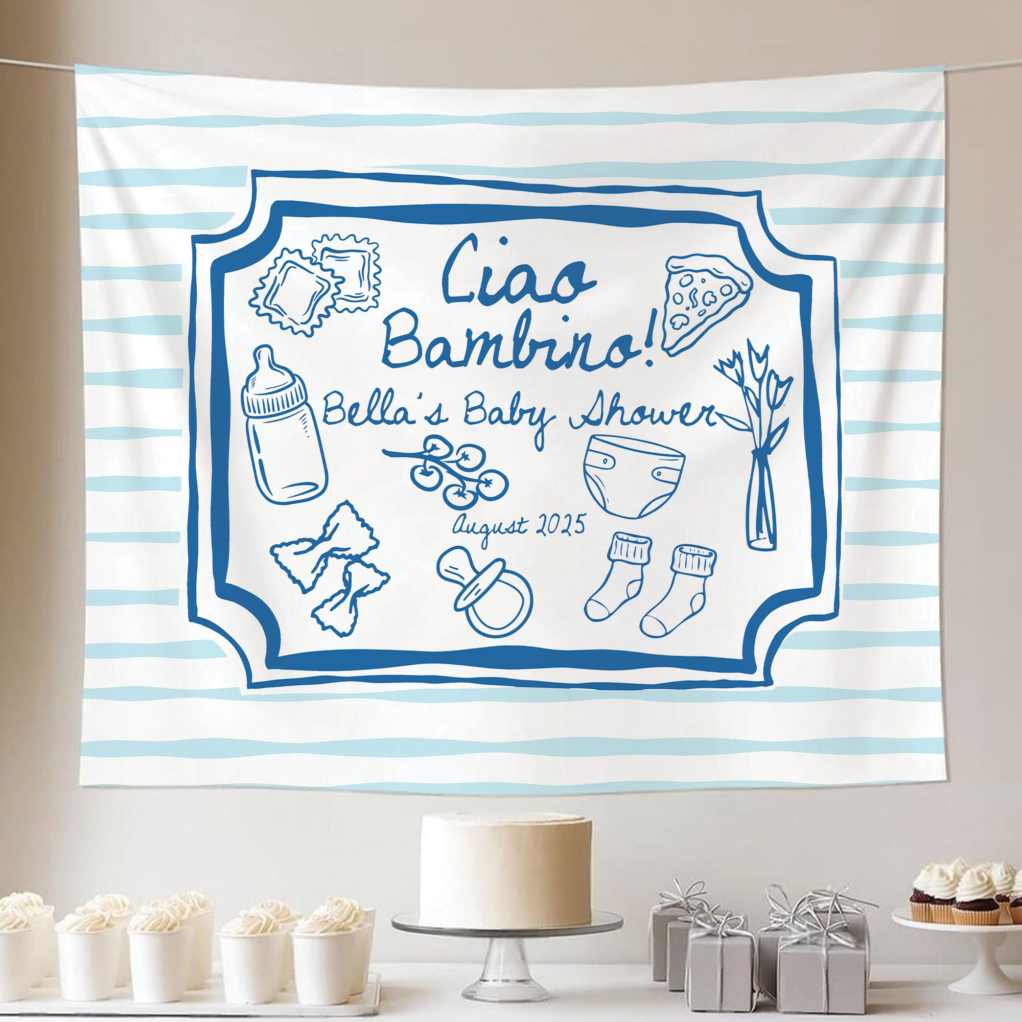 Ciao Bambino Baby Shower Tapestry Ciao Bambino Baby Shower Tapestry - Image 3