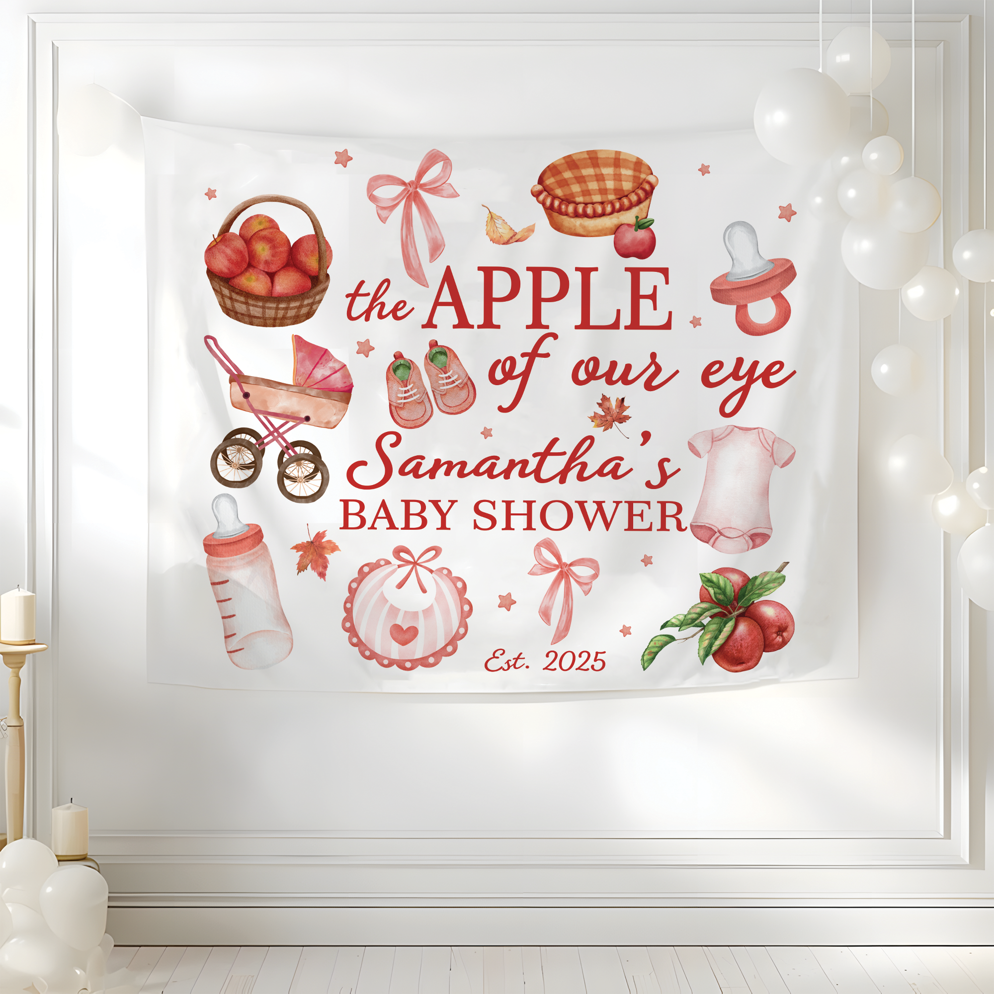 Apple of Our Eye Baby Shower Tapestry Apple of Our Eye Baby Shower Tapestry - Image 5