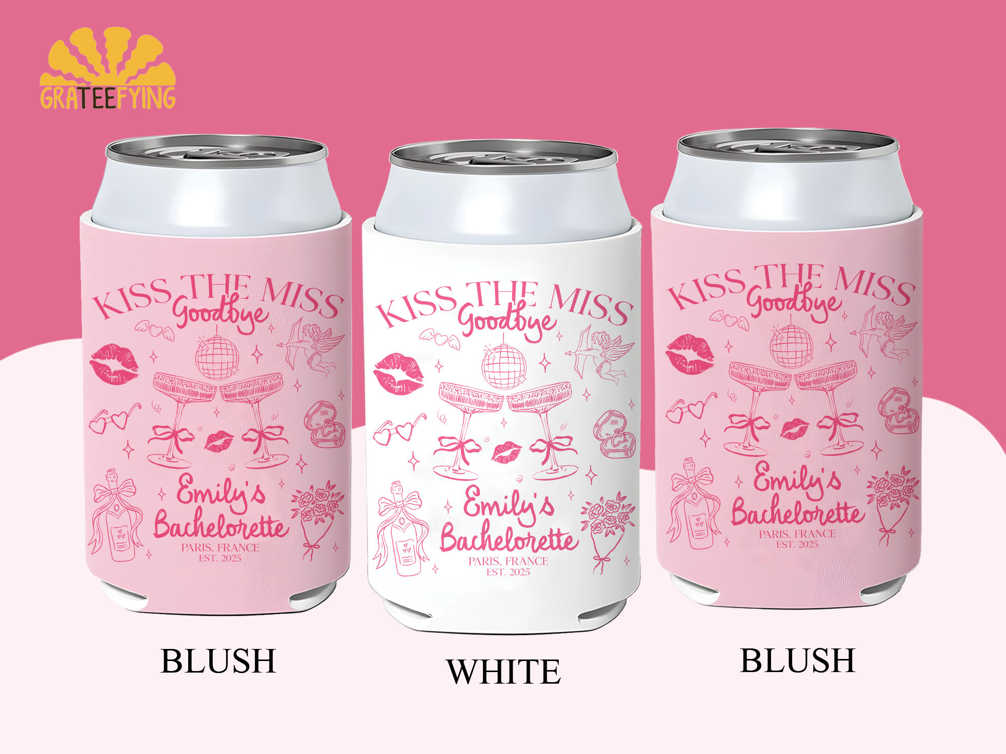 Kiss the Miss Goodbye Bachelorette Party Can Cooler Kiss the Miss Goodbye Bachelorette Party Can Cooler - Image 3