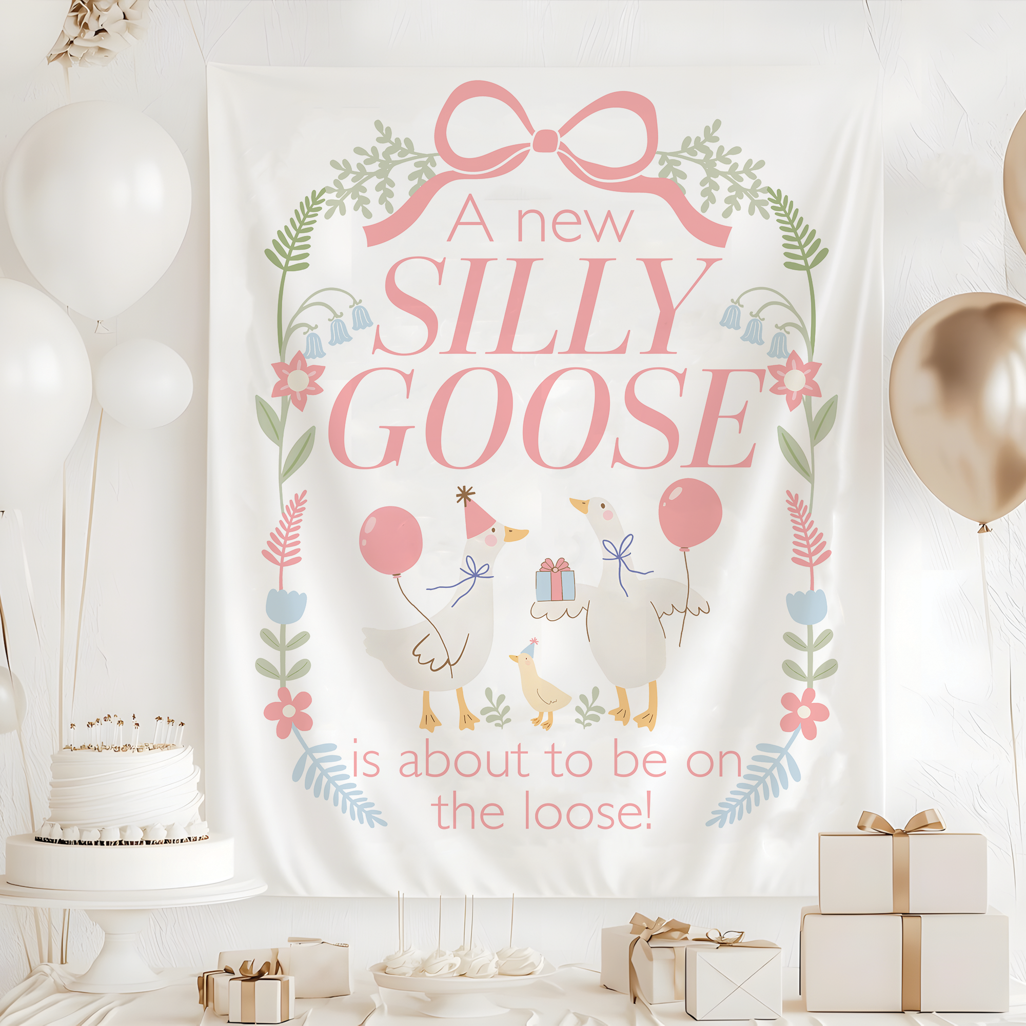 A New Silly Goose Baby Shower Tapestry A New Silly Goose Baby Shower Tapestry - Image 2