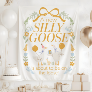 A New Silly Goose Baby Shower Tapestry