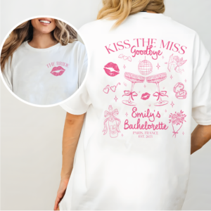 Kiss the Miss Goodbye Bachelorette Party Shirt